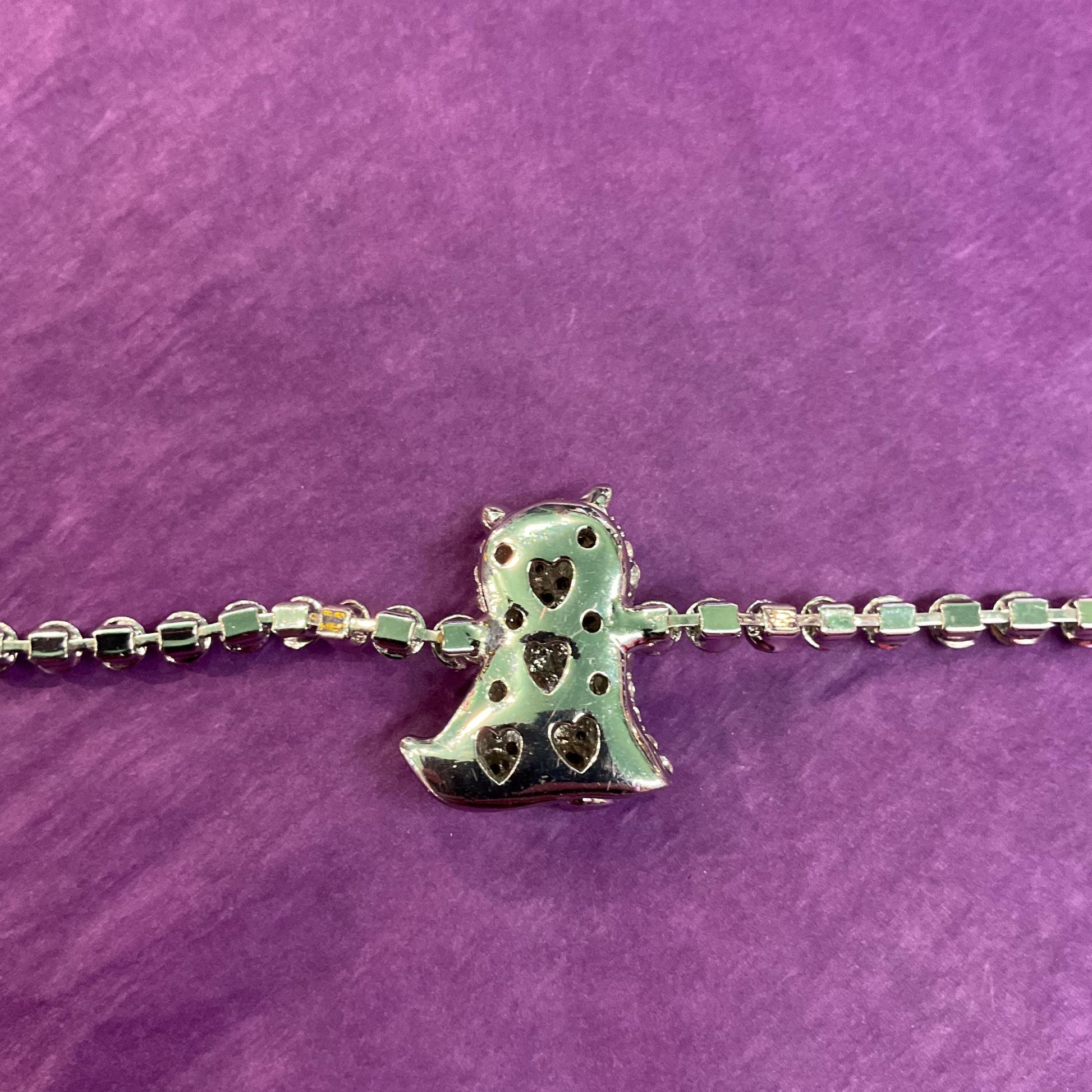 Vintage Butler and Wilson Crystal Scottie Dog Tennis Bracelet, Silver Tone with silver, red and green crystal rhinestones