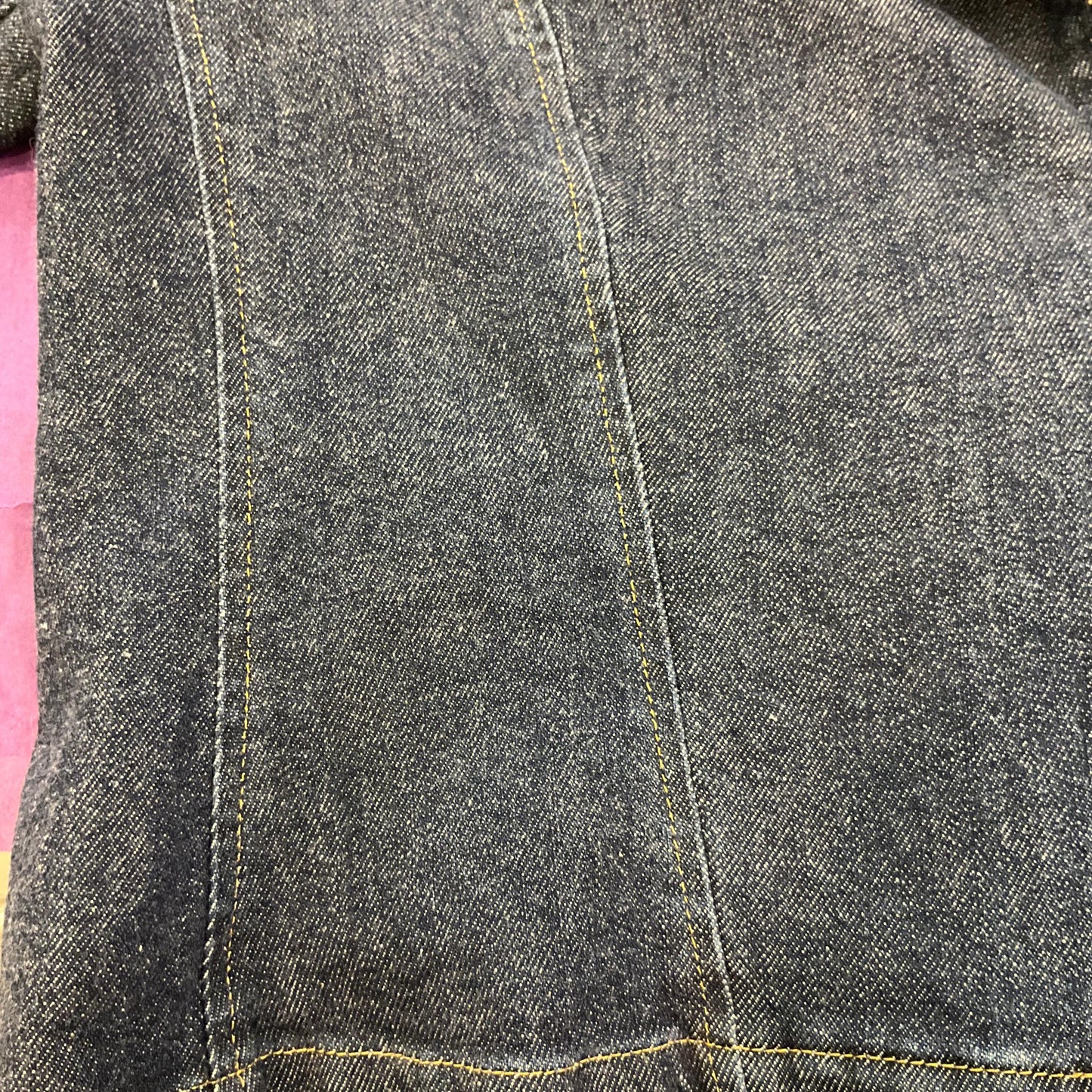 Unique Up-cycled Dark Denim Biker Style Jacket with Liberty ‘Wiltshire’ print Tana Lawm, Size UK 12