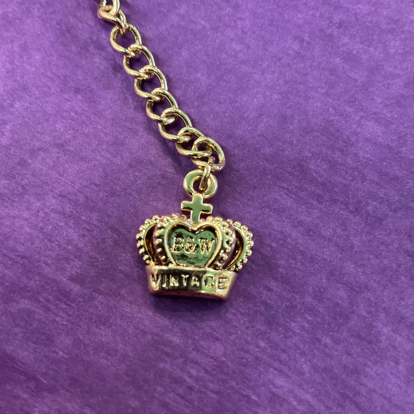 Vintage Butler and Wilson Rainbow Crystal Diamond Necklace , Gold tone with facted crystals and Aurora Borealis rhinestones