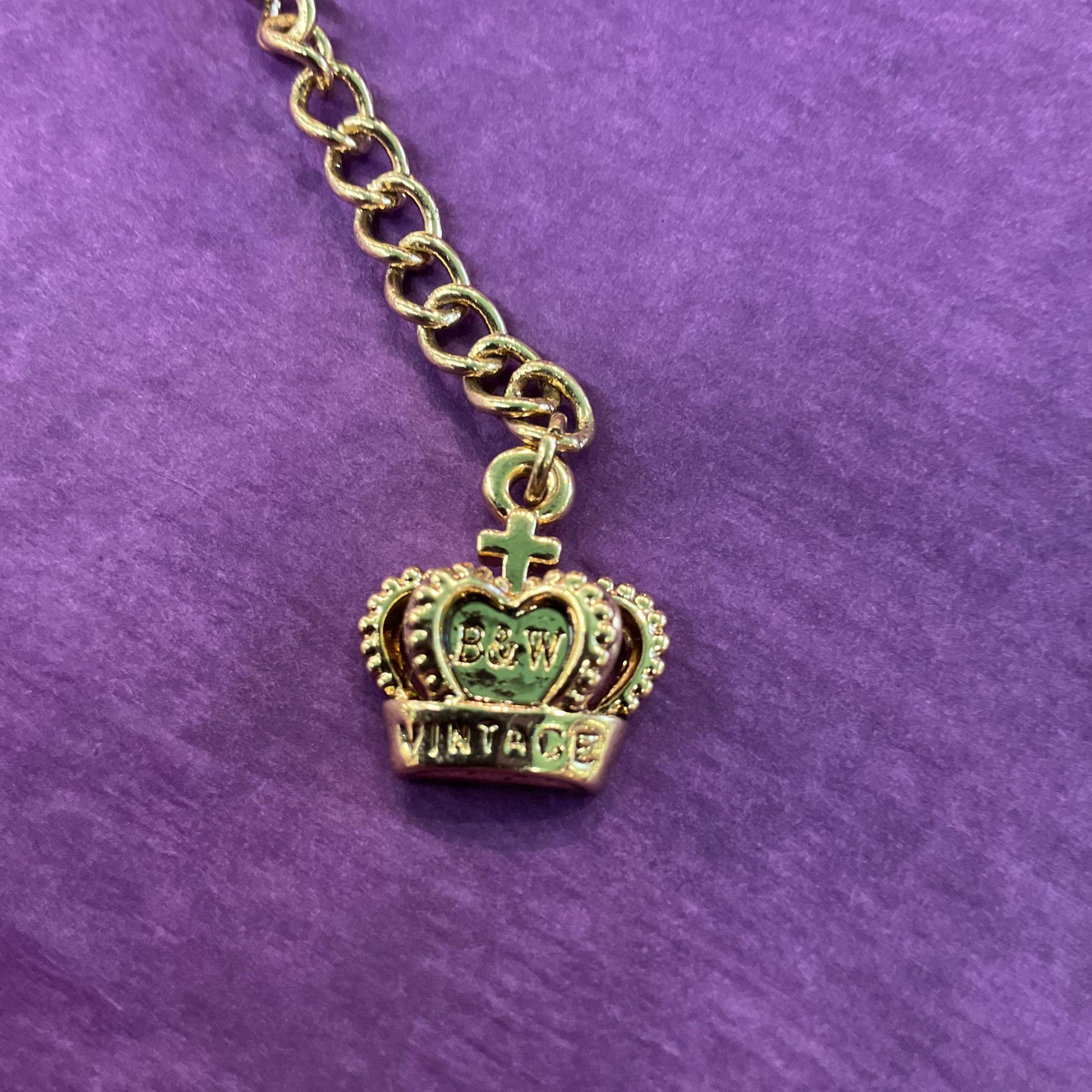 Vintage Butler and Wilson Rainbow Crystal Diamond Necklace , Gold tone with facted crystals and Aurora Borealis rhinestones