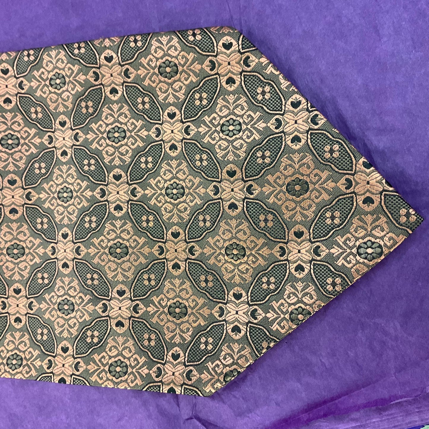 Vintage 1950s/60s Copper Brocade Gents Cravat , copper bronze and black, Vintage Man, Sustainable Gift