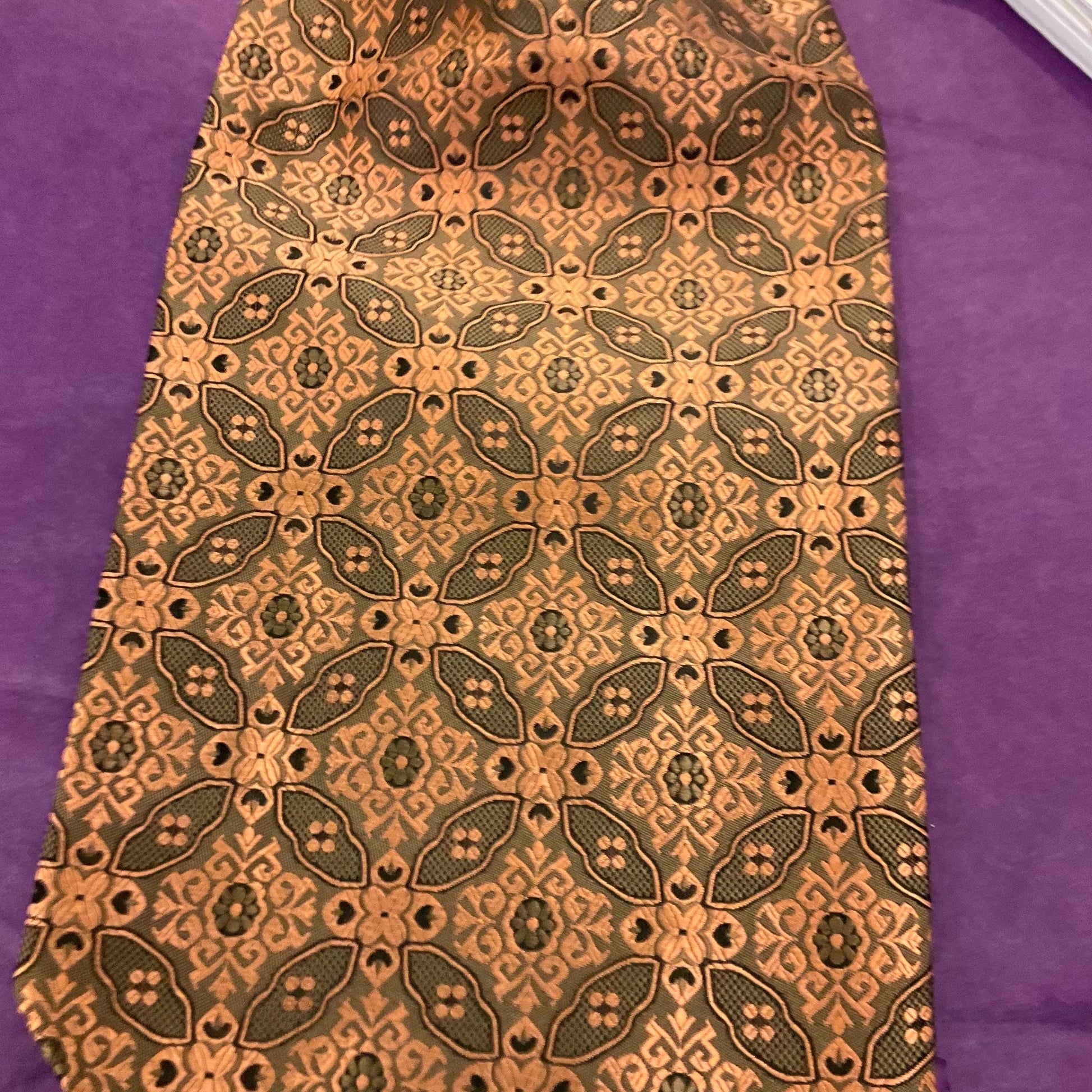 Vintage 1950s/60s Copper Brocade Gents Cravat , copper bronze and black, Vintage Man, Sustainable Gift