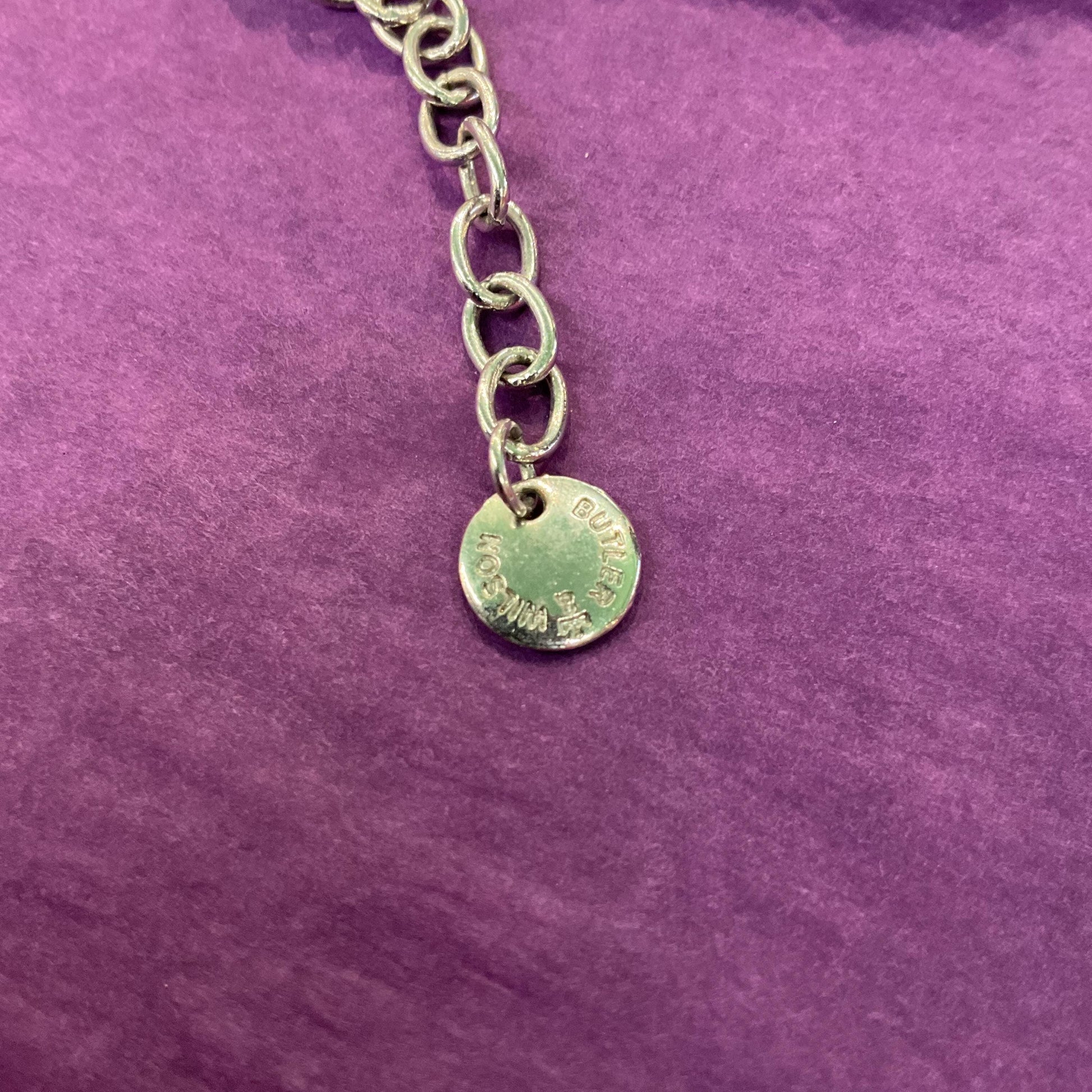 Vintage Butler and Wilson Silver Crystal Flower Beaded Necklace, chequerboard cut petals onto a beaded chain