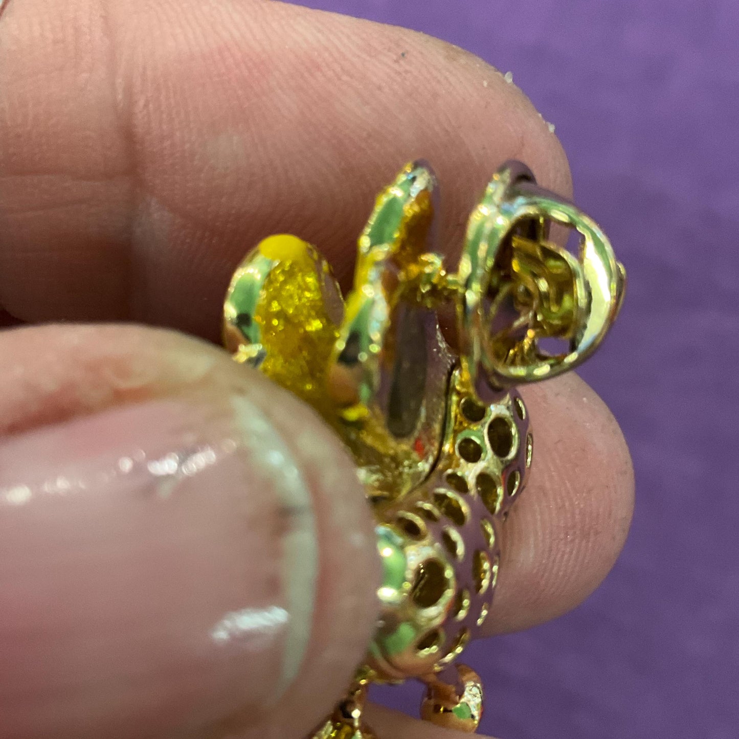 Vintage Butler and Wilson Crystal Bee Lapel/ Dress Pin , Gold tone with yellow, bronze and black rhinestones, Sustainable gift