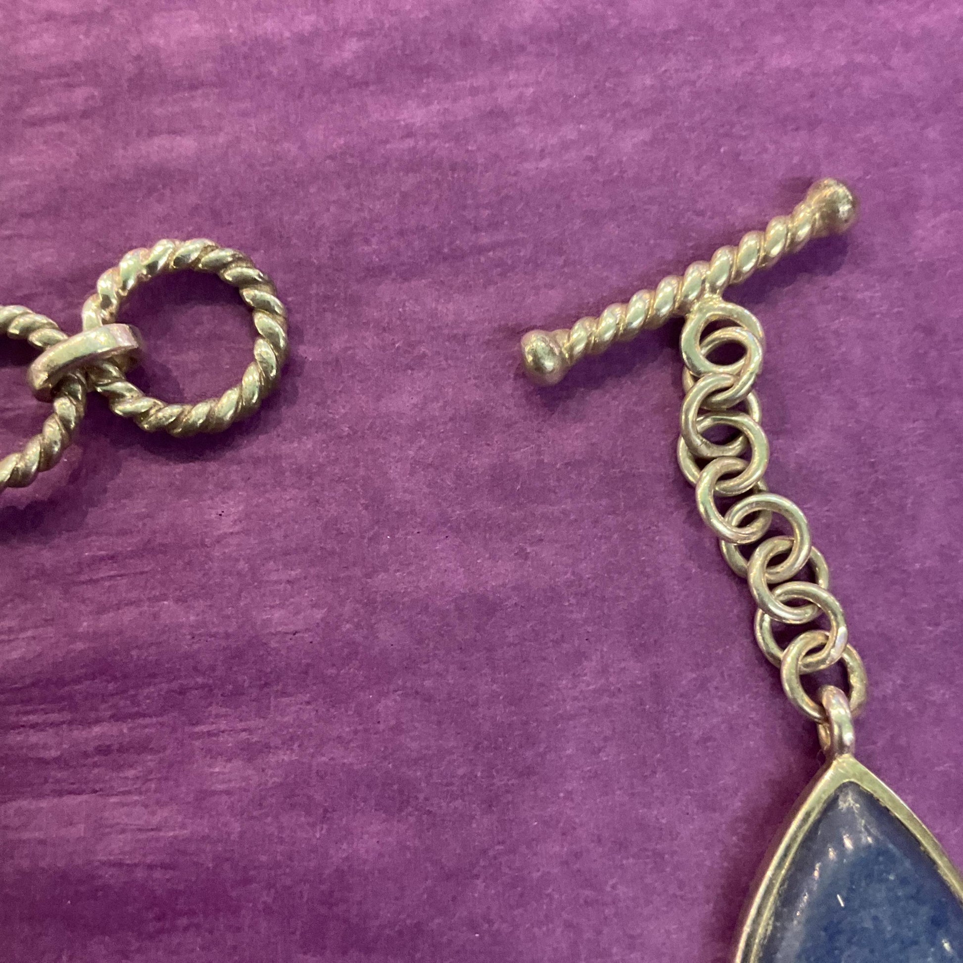 Vintage Silver (925) and Gemstone T Bar bracelet, Turquoise, Jade, Lapis Lazuli and Fresh Water Pearls