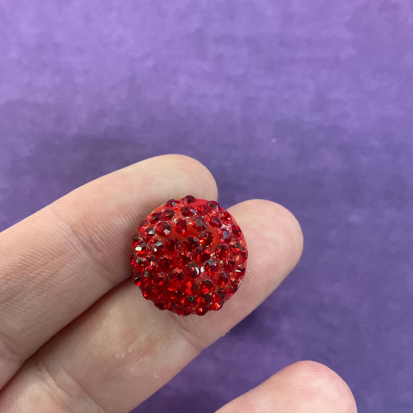 Vintage Butler and Wilson Red Crystal zButton Stud Earrings, Gold Tone with Red Enamel and Borealis rhinestones