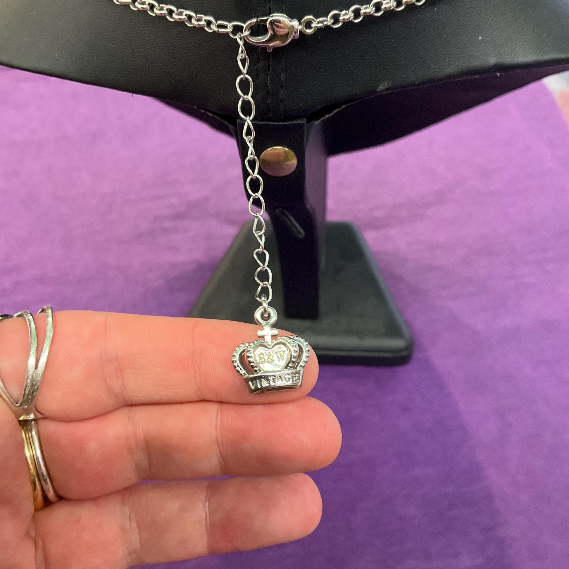 Vintage Butler and Wilson Shooting Stars Statement Crystal Necklace , Silver tone with faceted silver and Aurora Borealis crystals,