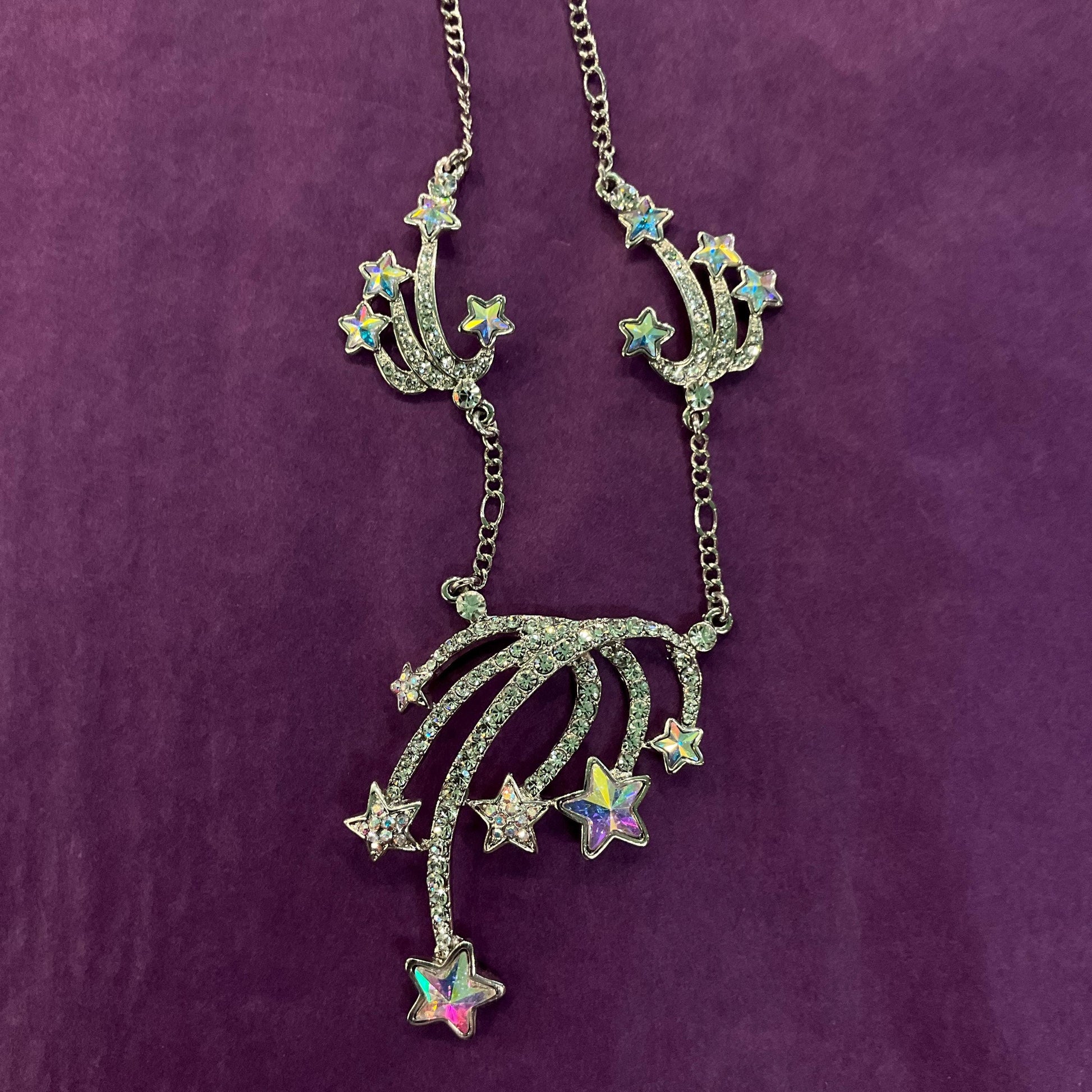 Vintage Butler and Wilson Celestial Shooting Stars Crystal Necklace