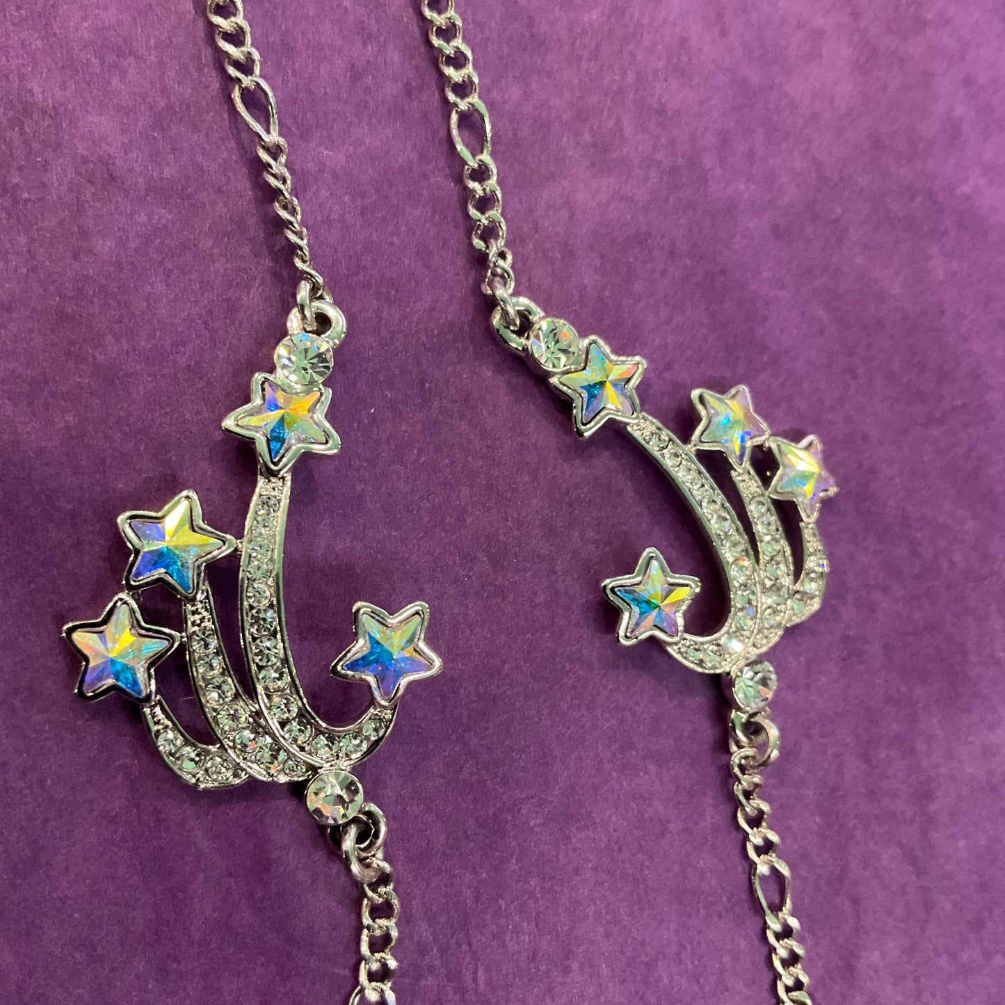 Vintage Butler and Wilson Celestial Shooting Stars Crystal Necklace