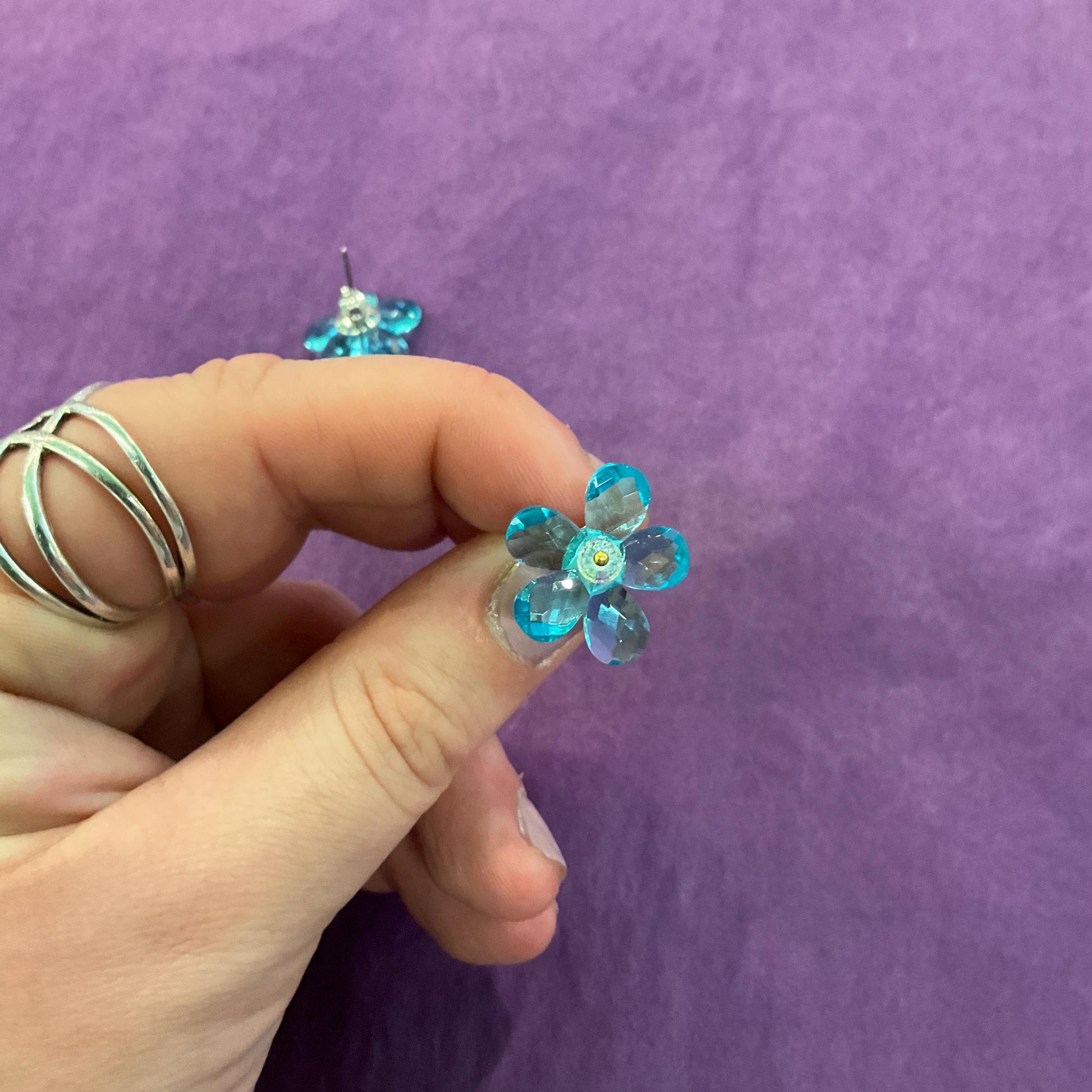 Vintage Butler and Wilson Turquoise Flower Garland Crystal Necklace and Earring Set