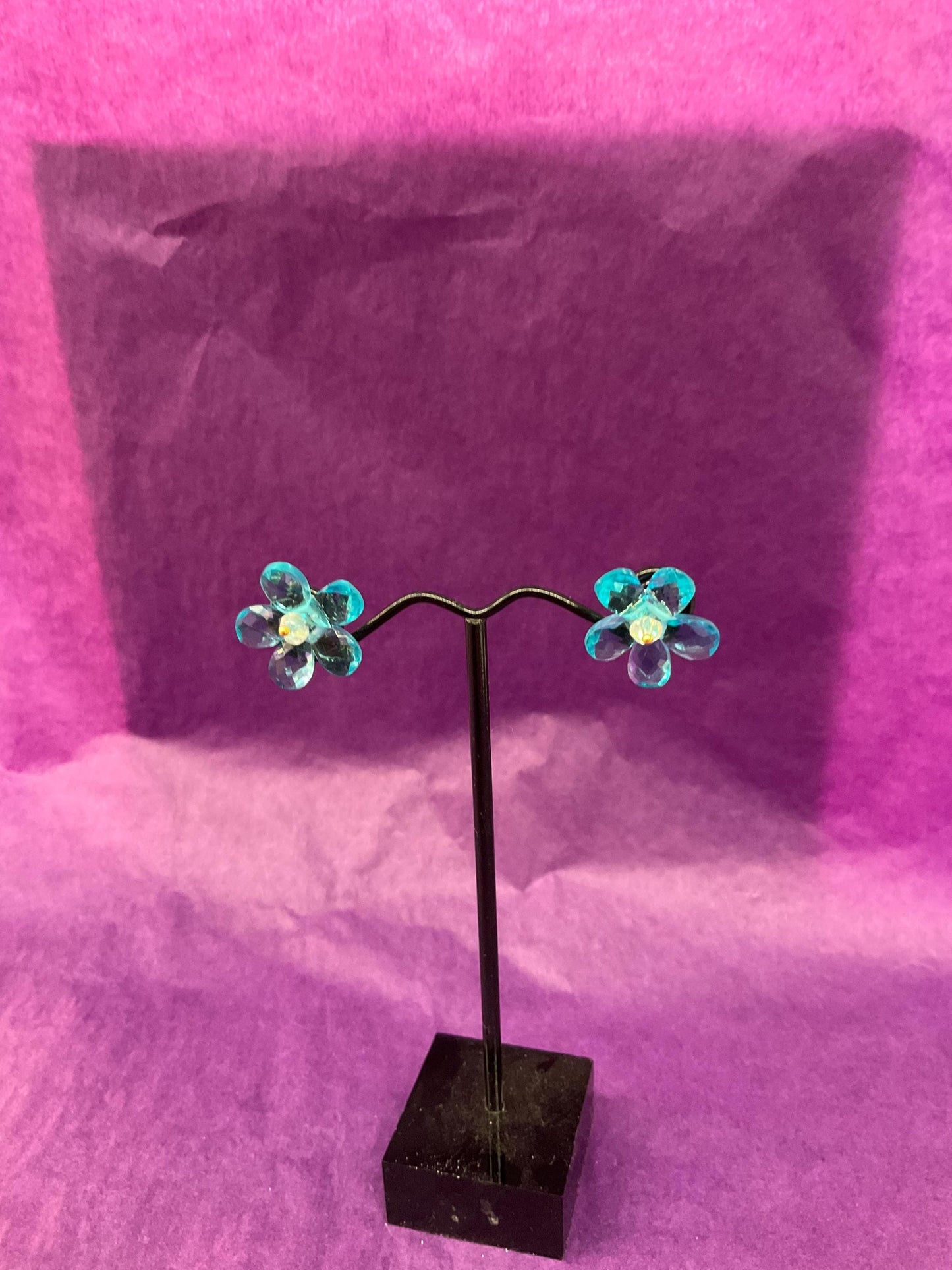 Vintage Butler and Wilson Turquoise Flower Garland Crystal Necklace and Earring Set