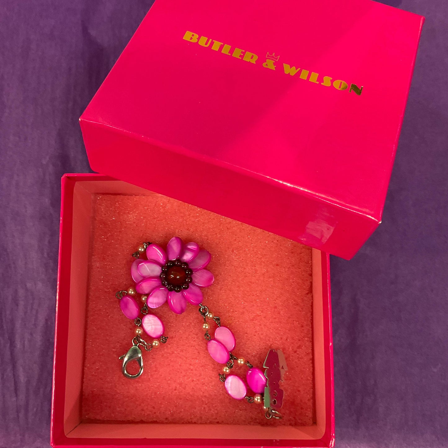 Vintage Butler and Wilson Pink Mother of Pearl Bohemian Bracelet