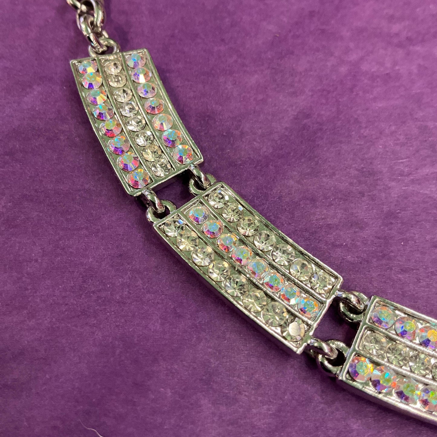Vintage Butler and Wilson Art Deco Style Crystal Panel Necklace