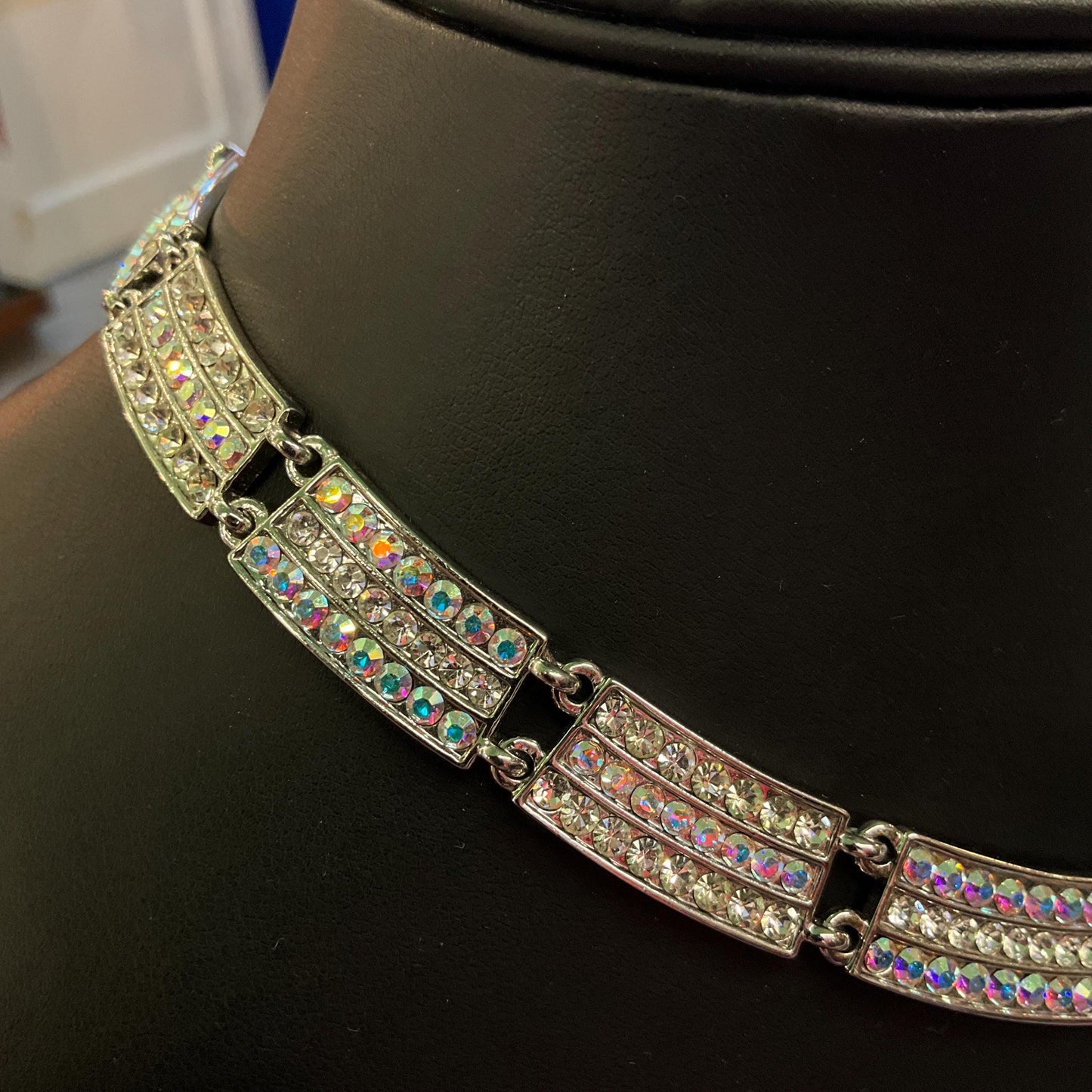 Vintage Butler and Wilson Art Deco Style Crystal Panel Necklace