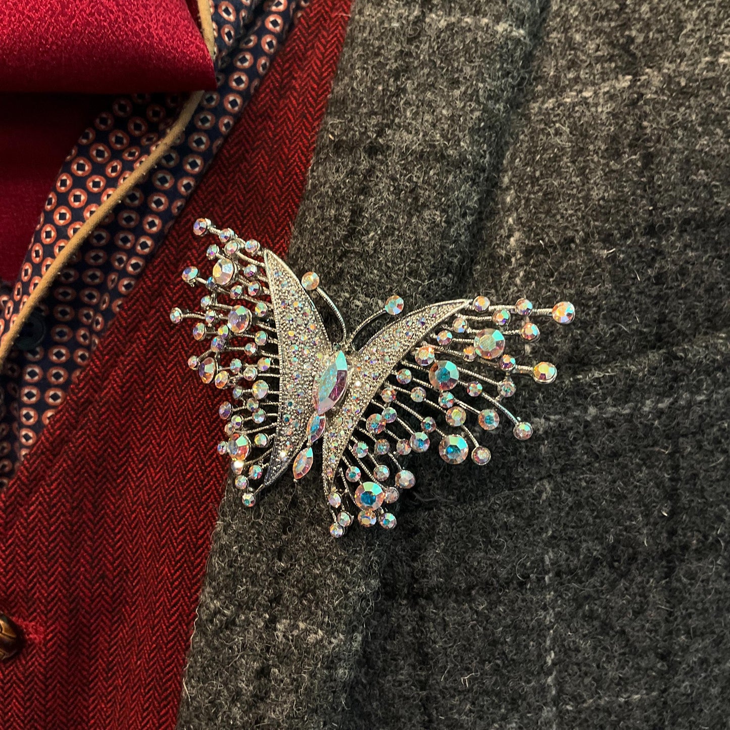 Vintage Butler and Wilson Large Crystal Butterfly Brooch