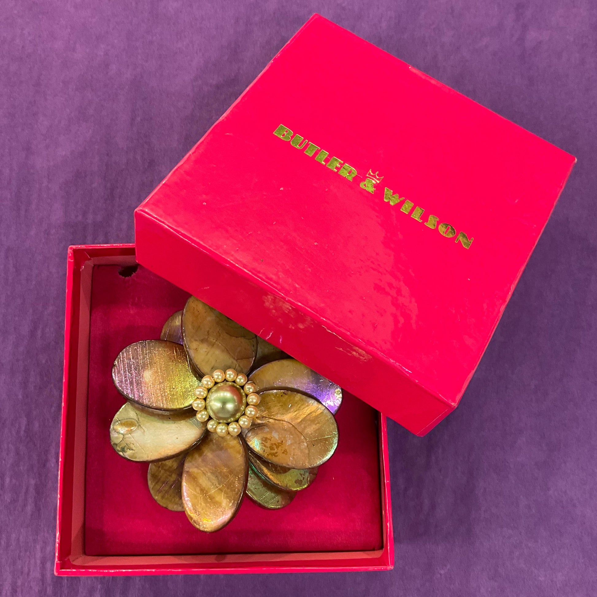 Vintage Butler and Wilson Large Iridescent Statement Flower Brooch