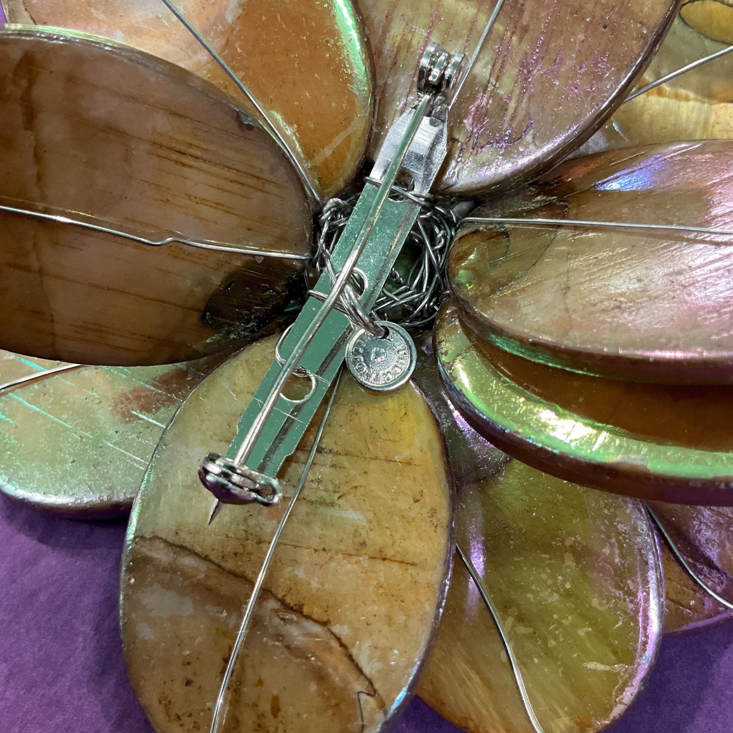 Vintage Butler and Wilson Large Iridescent Statement Flower Brooch