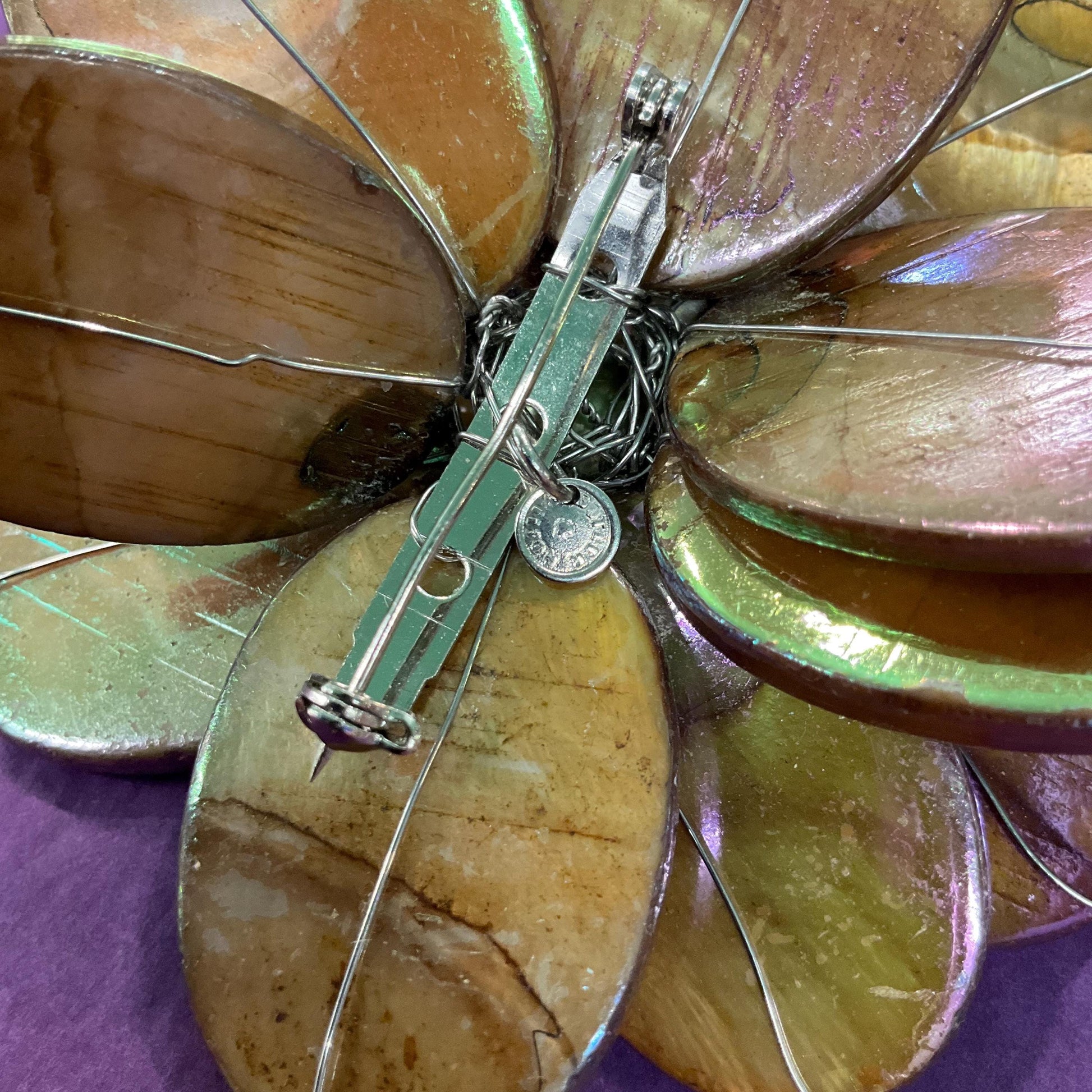 Vintage Butler and Wilson Large Iridescent Statement Flower Brooch