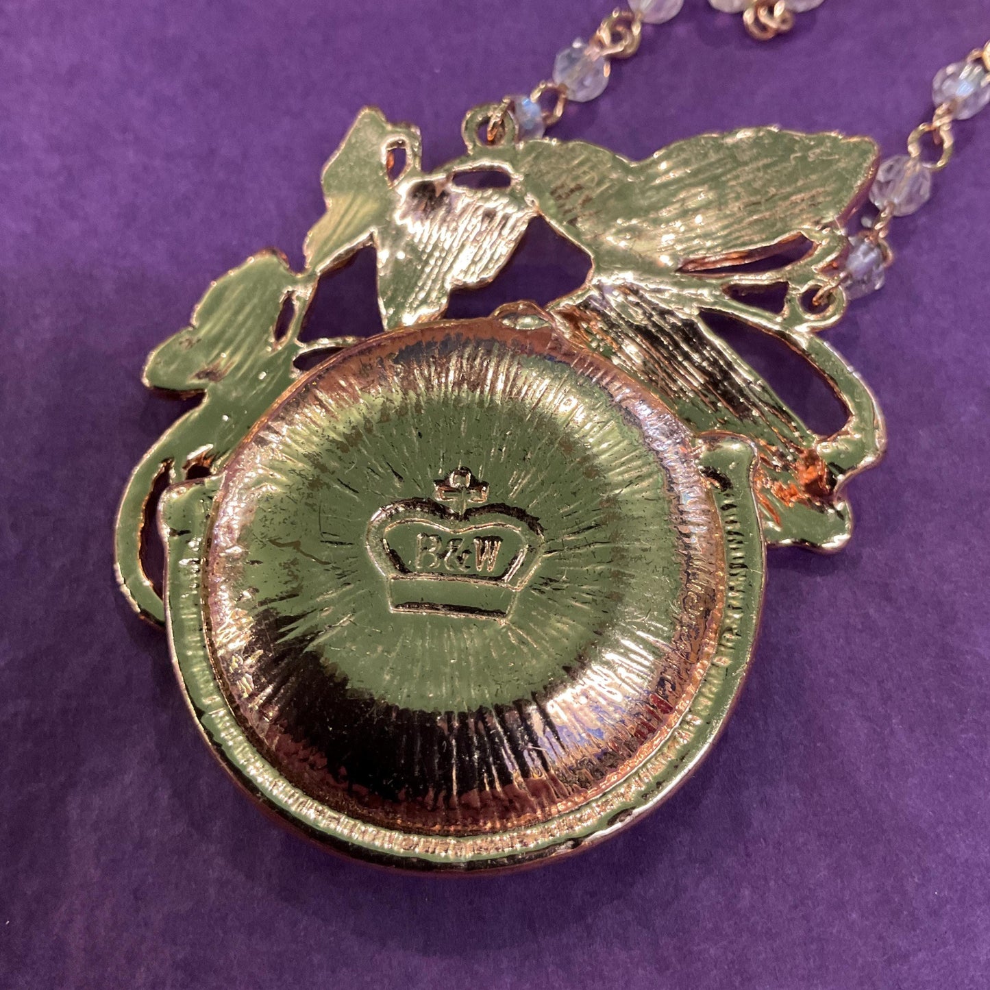 Vintage Butler and Wilson Crystal and Enamel Butterfly Beaded Necklace