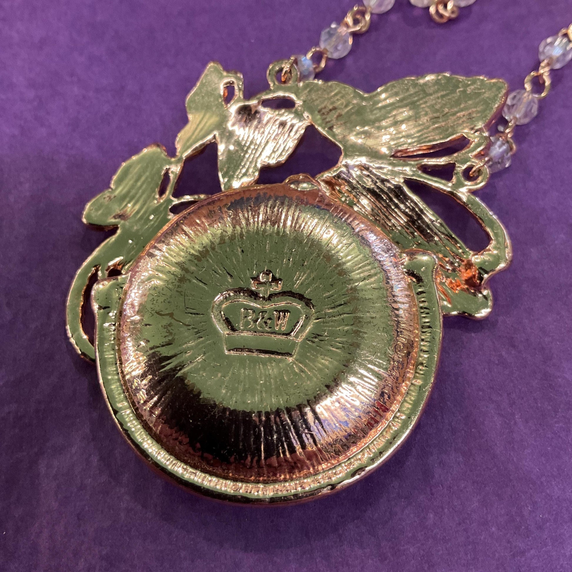 Vintage Butler and Wilson Crystal and Enamel Butterfly Beaded Necklace
