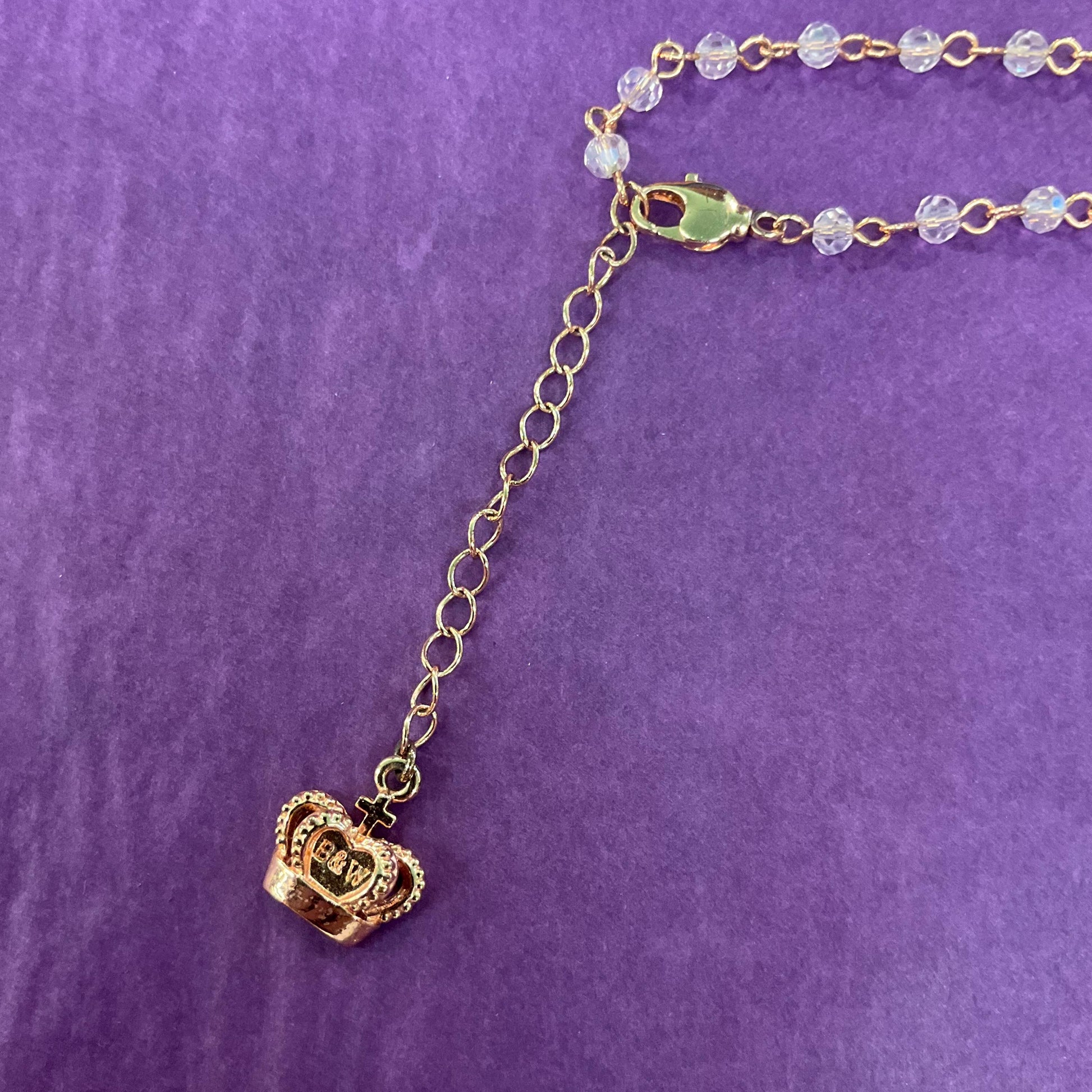 Vintage Butler and Wilson Crystal and Enamel Butterfly Beaded Necklace