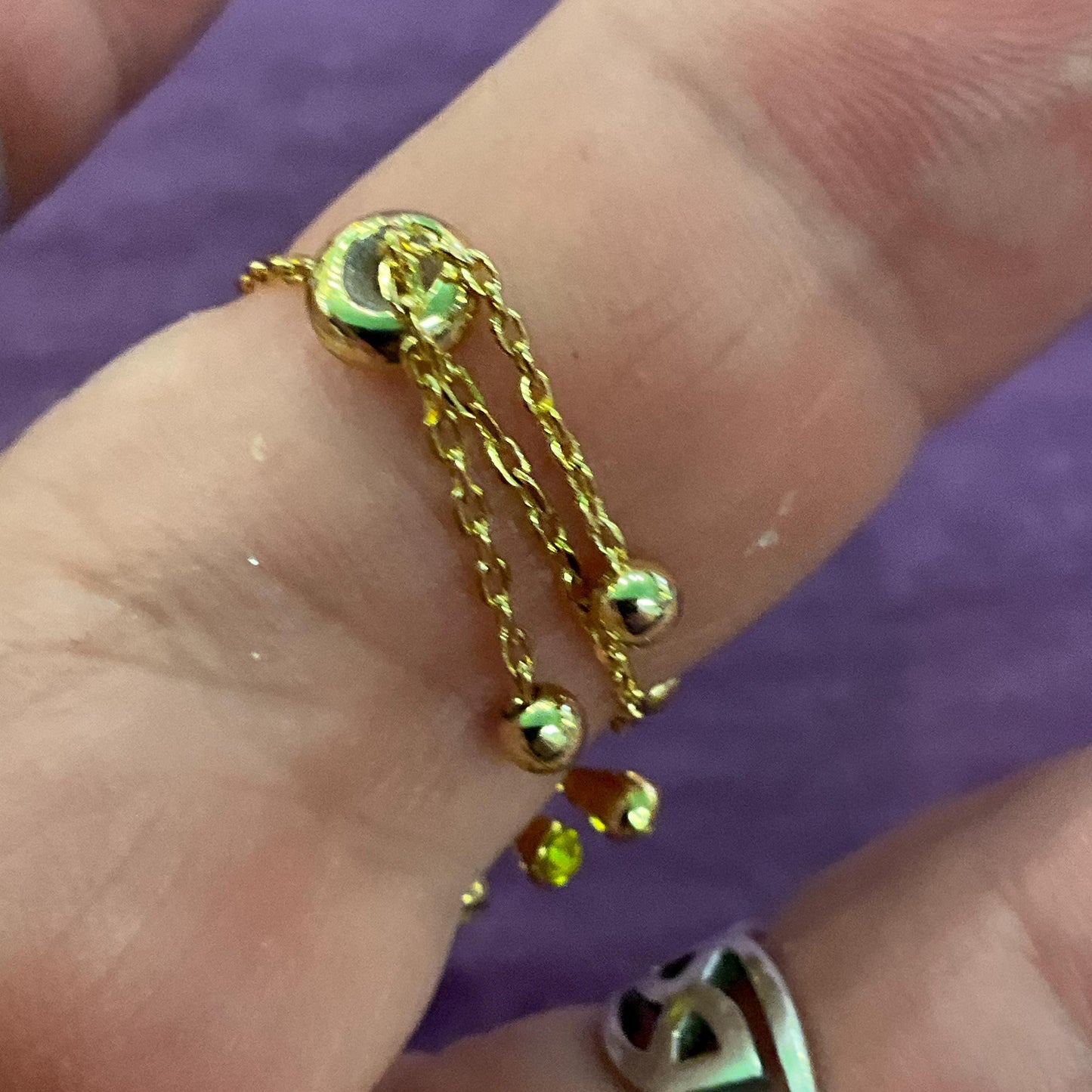 Vintage Butler and Wilson Crystal Bee Adjustable Ring and Bracelet Set, Gold tone with yellow, black and bronze rhinestones