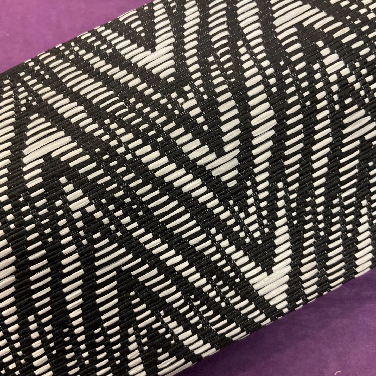 Vintage Butler and Wilson Black and White Boxy Zebra Stripe Clutch or Shoulder Evening Bag