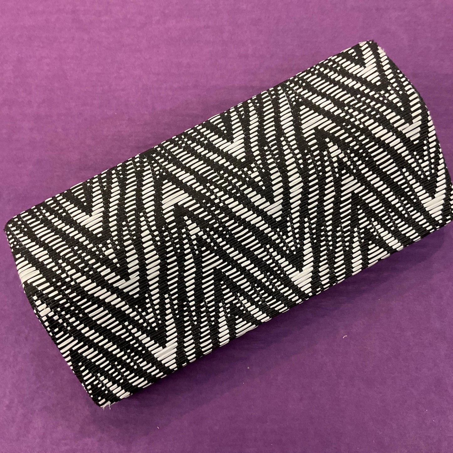 Vintage Butler and Wilson Black and White Boxy Zebra Stripe Clutch or Shoulder Evening Bag