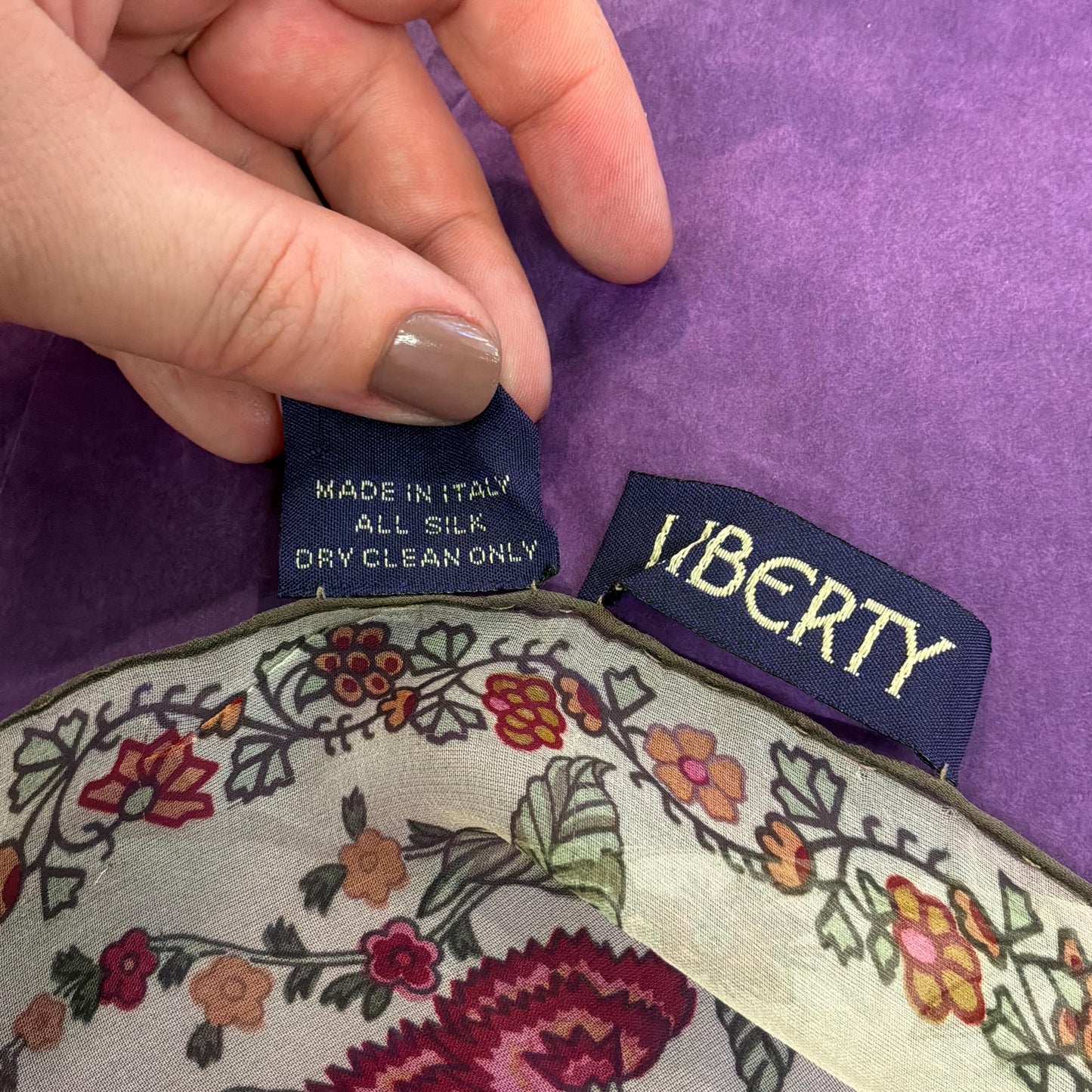 Vintage Liberty ‘Tree of Life Rectangular Silk Chiffon Scarf or wrap