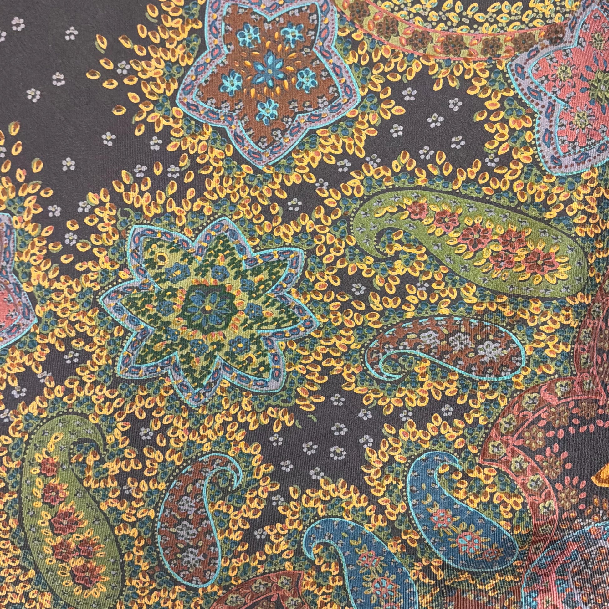 Vintage 1970s/80s Oversized Liberty Pure Silk Scarf, 52” square, Roses and Paisley Print
