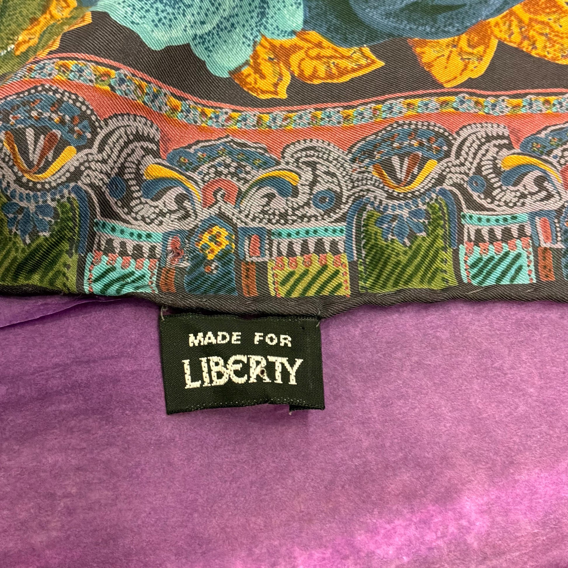 Vintage 1970s/80s Oversized Liberty Pure Silk Scarf, 52” square, Roses and Paisley Print
