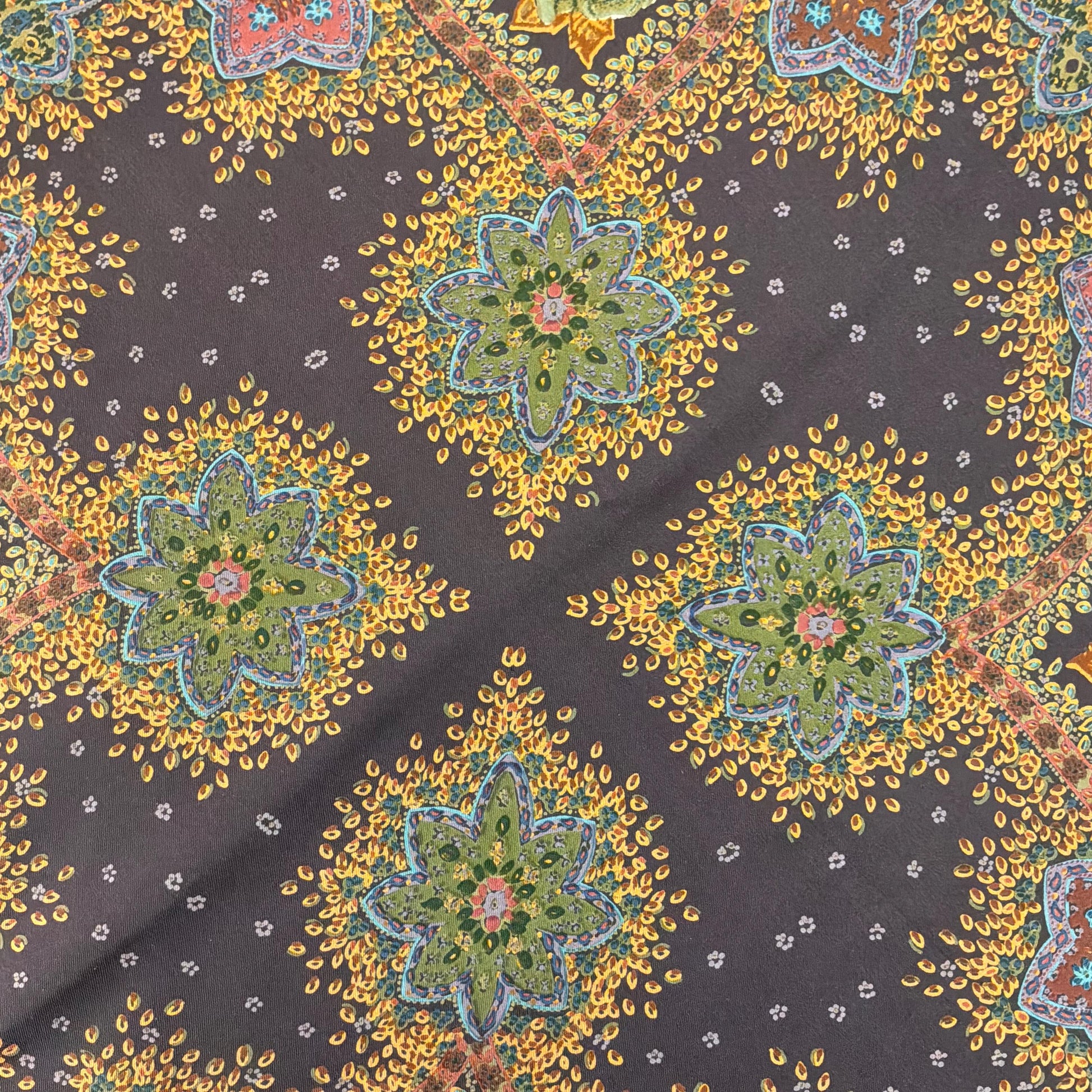 Vintage 1970s/80s Oversized Liberty Pure Silk Scarf, 52” square, Roses and Paisley Print