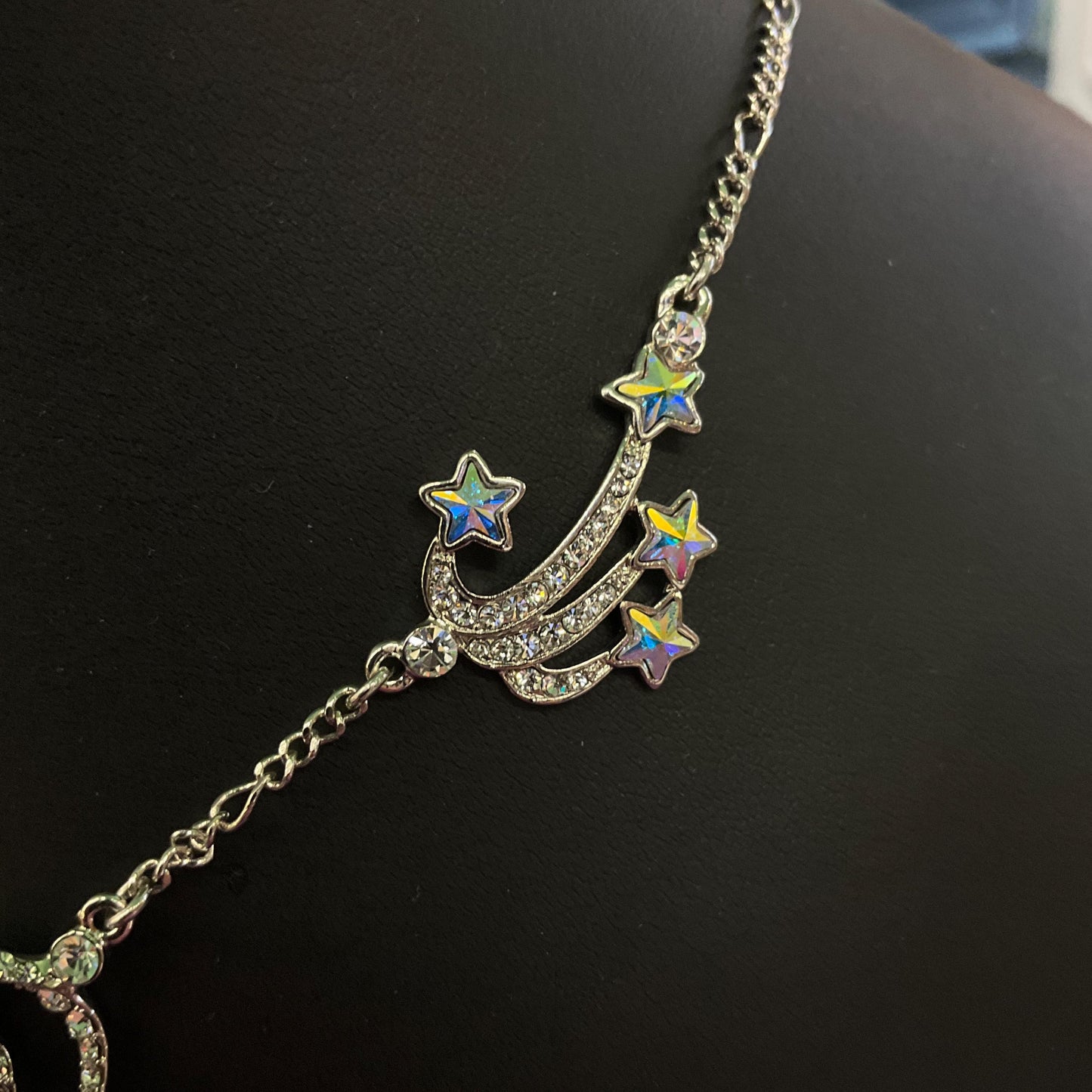 Vintage Butler and Wilson Celestial Shooting Stars Crystal Necklace
