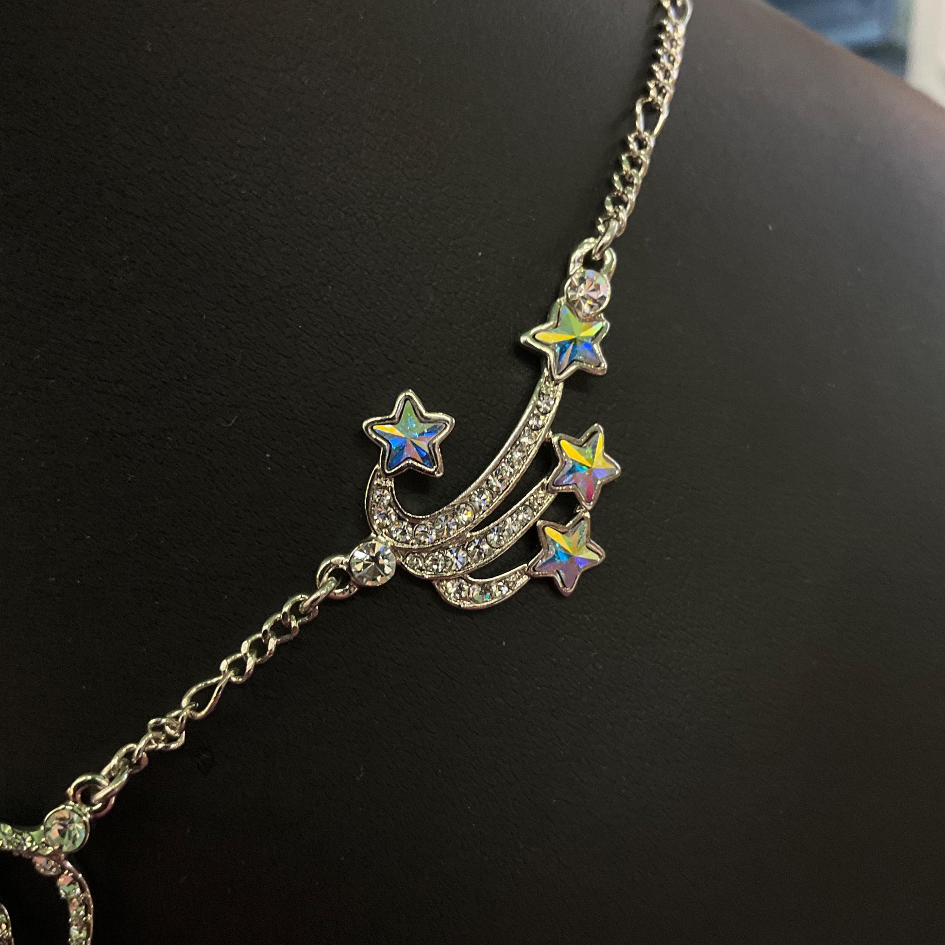 Vintage Butler and Wilson Celestial Shooting Stars Crystal Necklace
