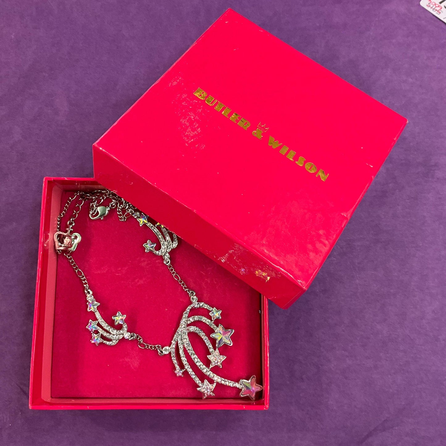 Vintage Butler and Wilson Celestial Shooting Stars Crystal Necklace