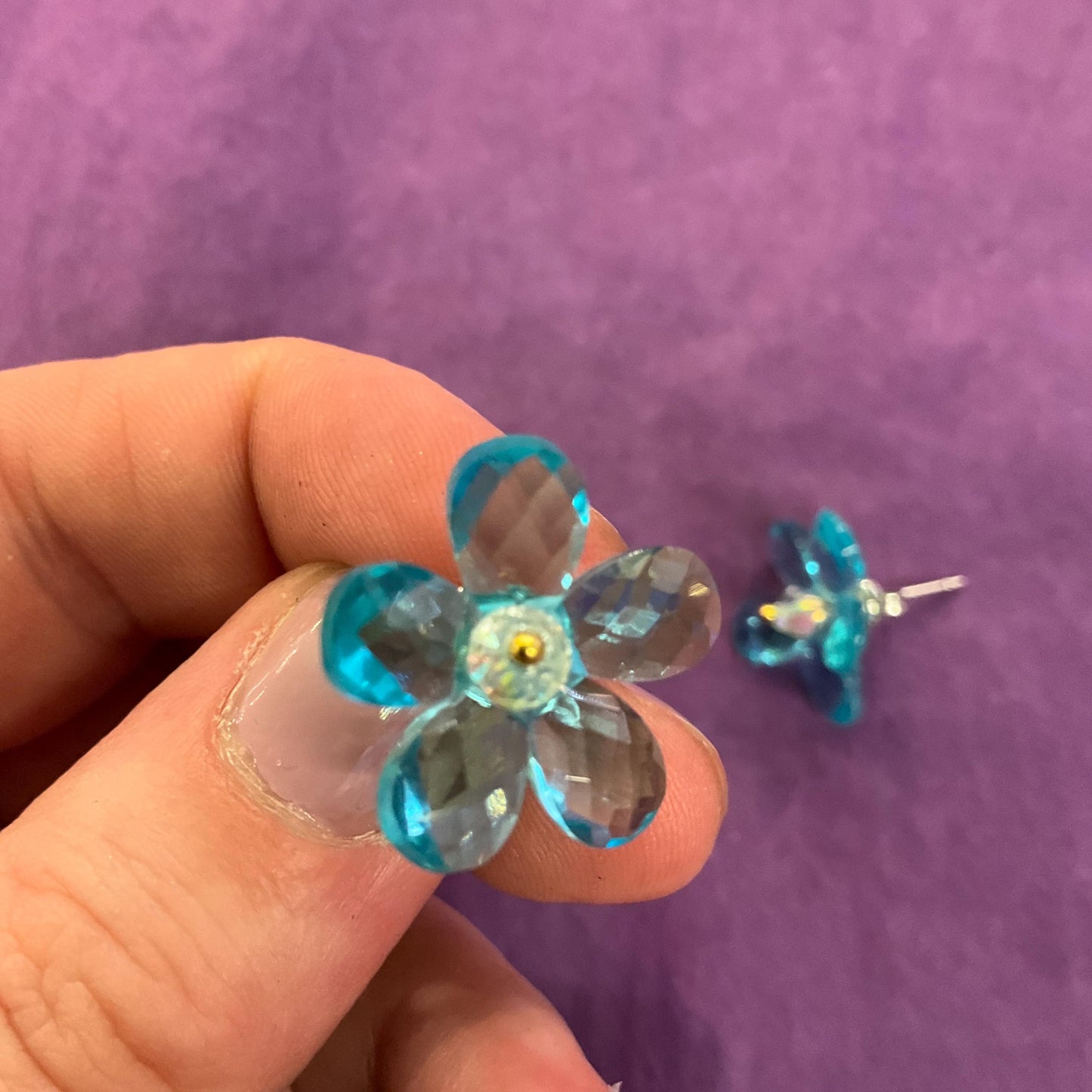Vintage Butler and Wilson Turquoise Flower Garland Crystal Necklace and Earring Set