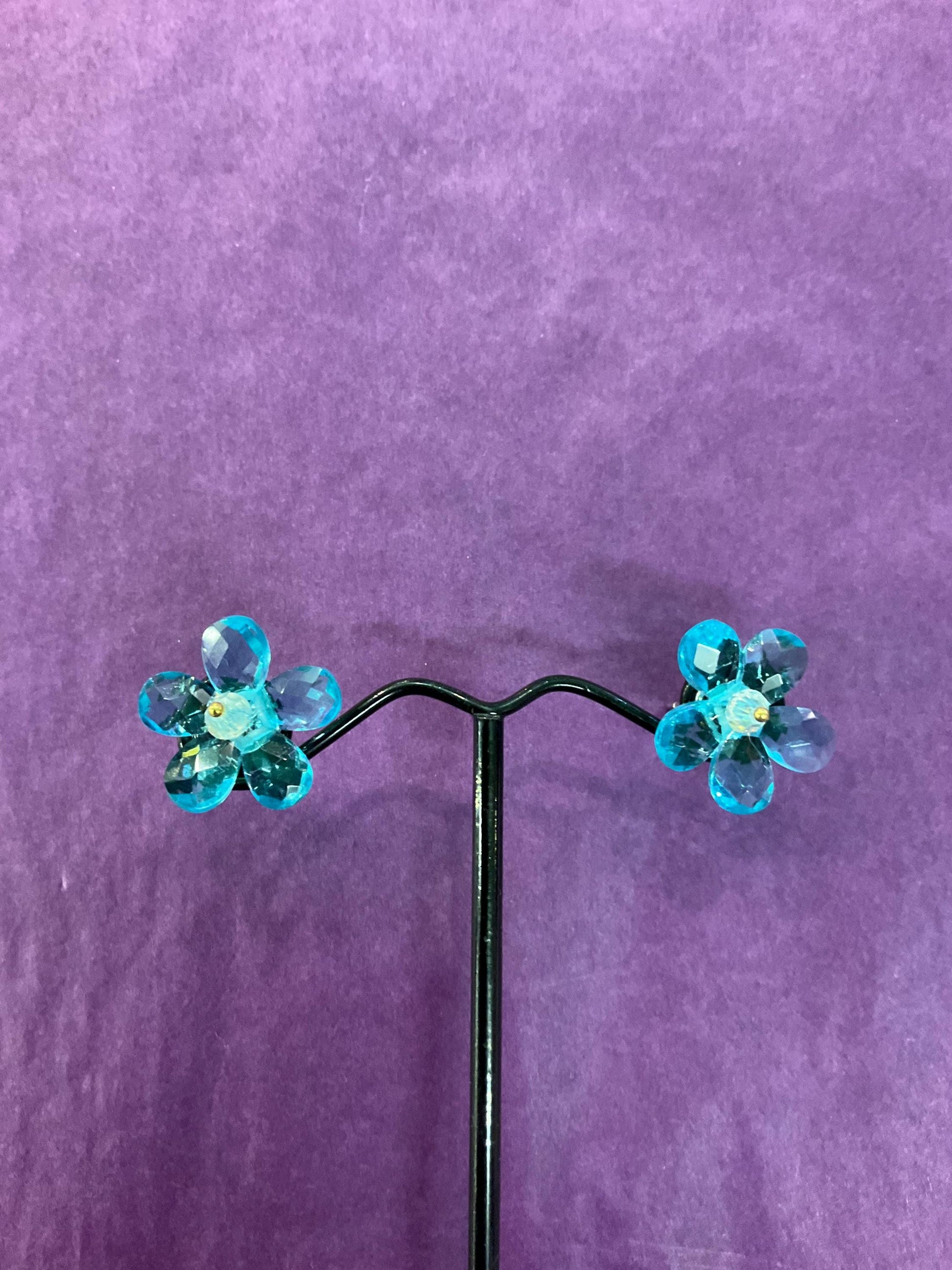 Vintage Butler and Wilson Turquoise Flower Garland Crystal Necklace and Earring Set
