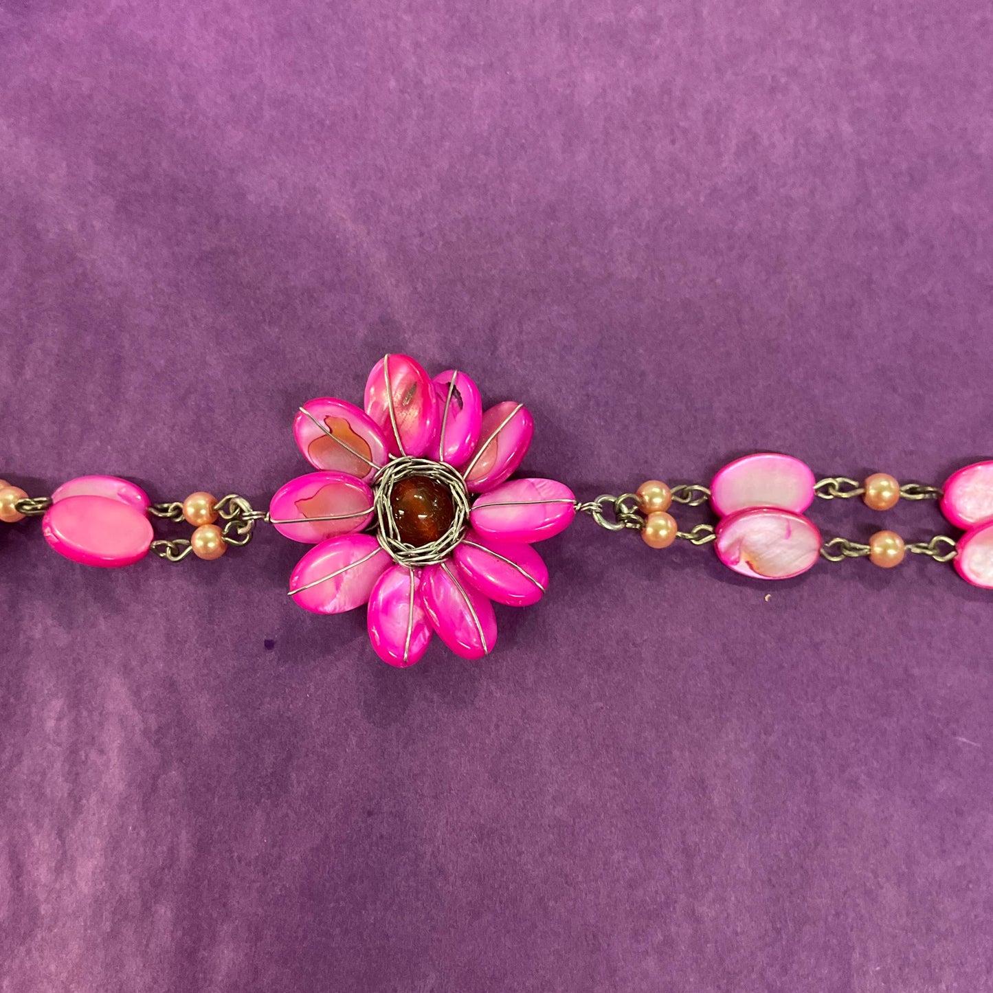 Vintage Butler and Wilson Pink Mother of Pearl Bohemian Bracelet