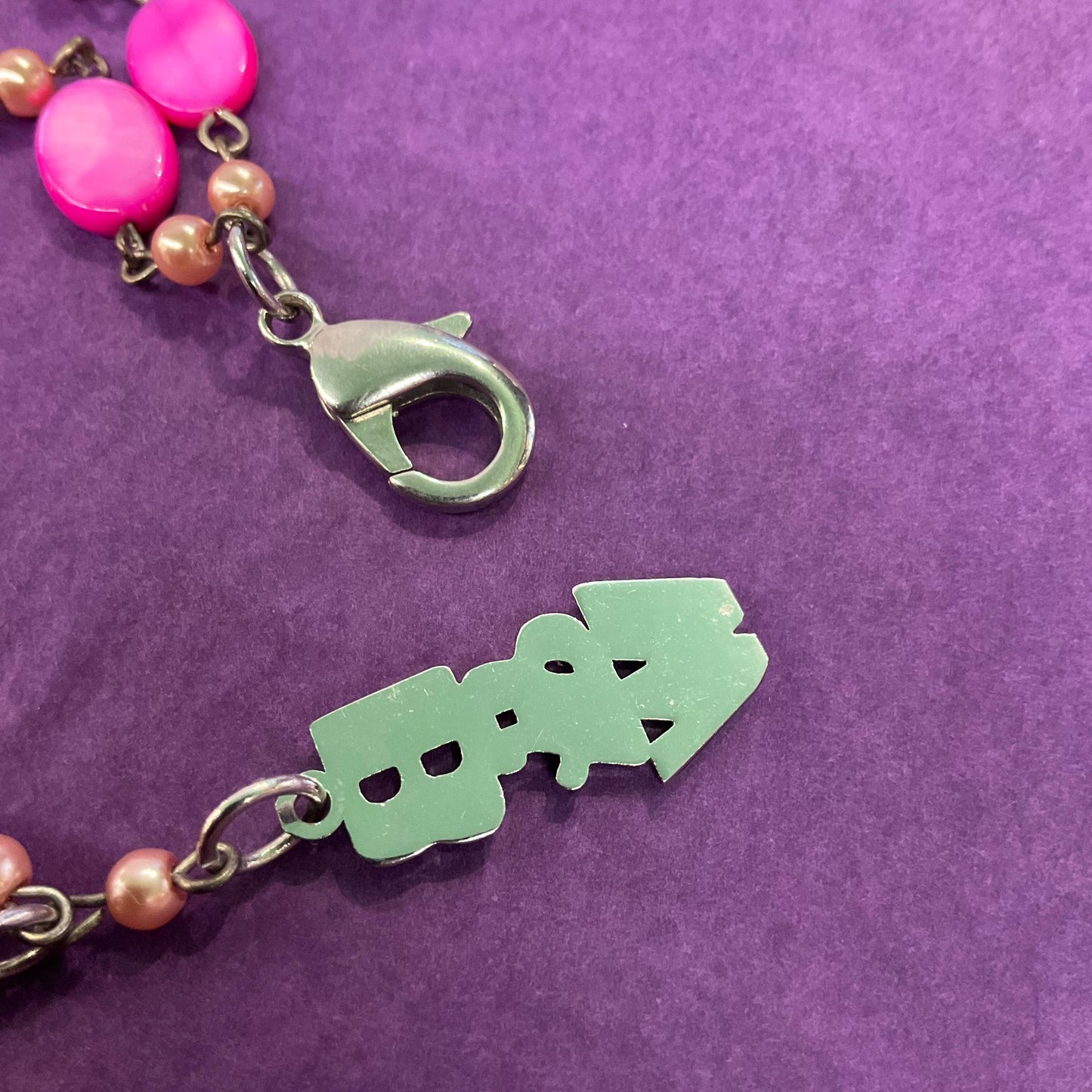 Vintage Butler and Wilson Pink Mother of Pearl Bohemian Bracelet