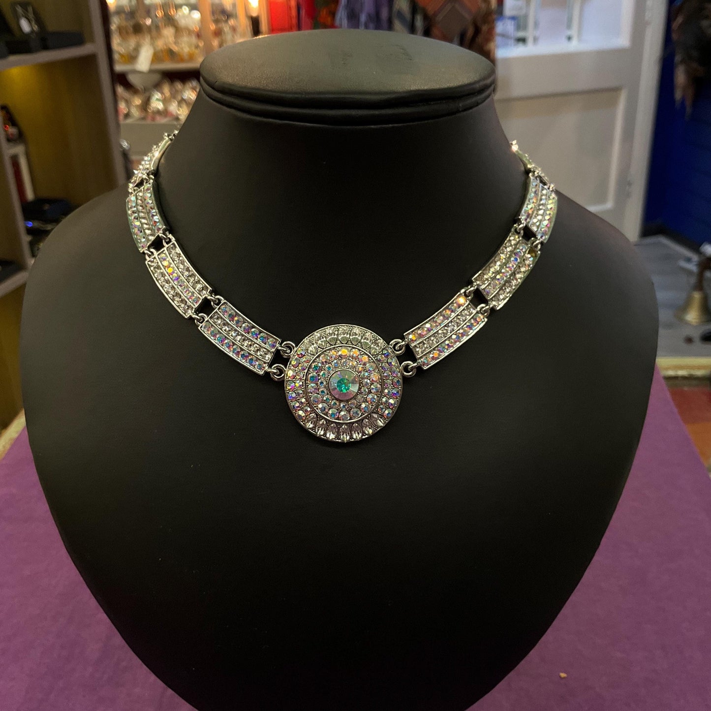 Vintage Butler and Wilson Art Deco Style Crystal Panel Necklace