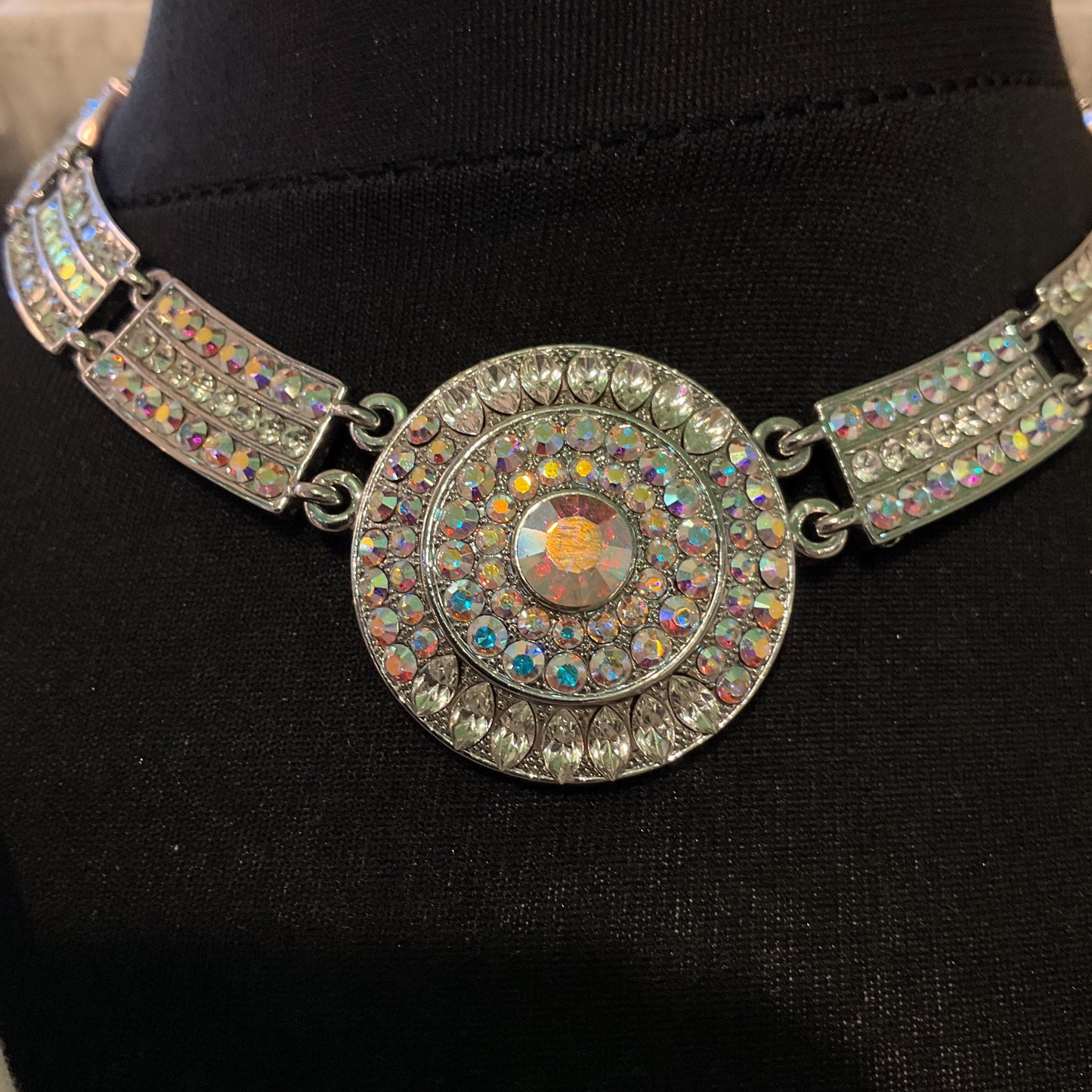 Vintage Butler and Wilson Art Deco Style Crystal Panel Necklace