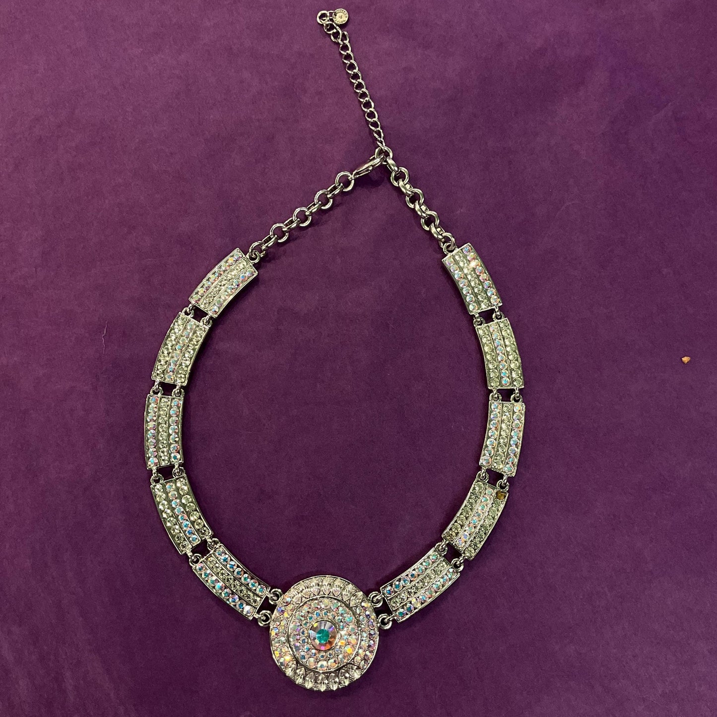 Vintage Butler and Wilson Art Deco Style Crystal Panel Necklace