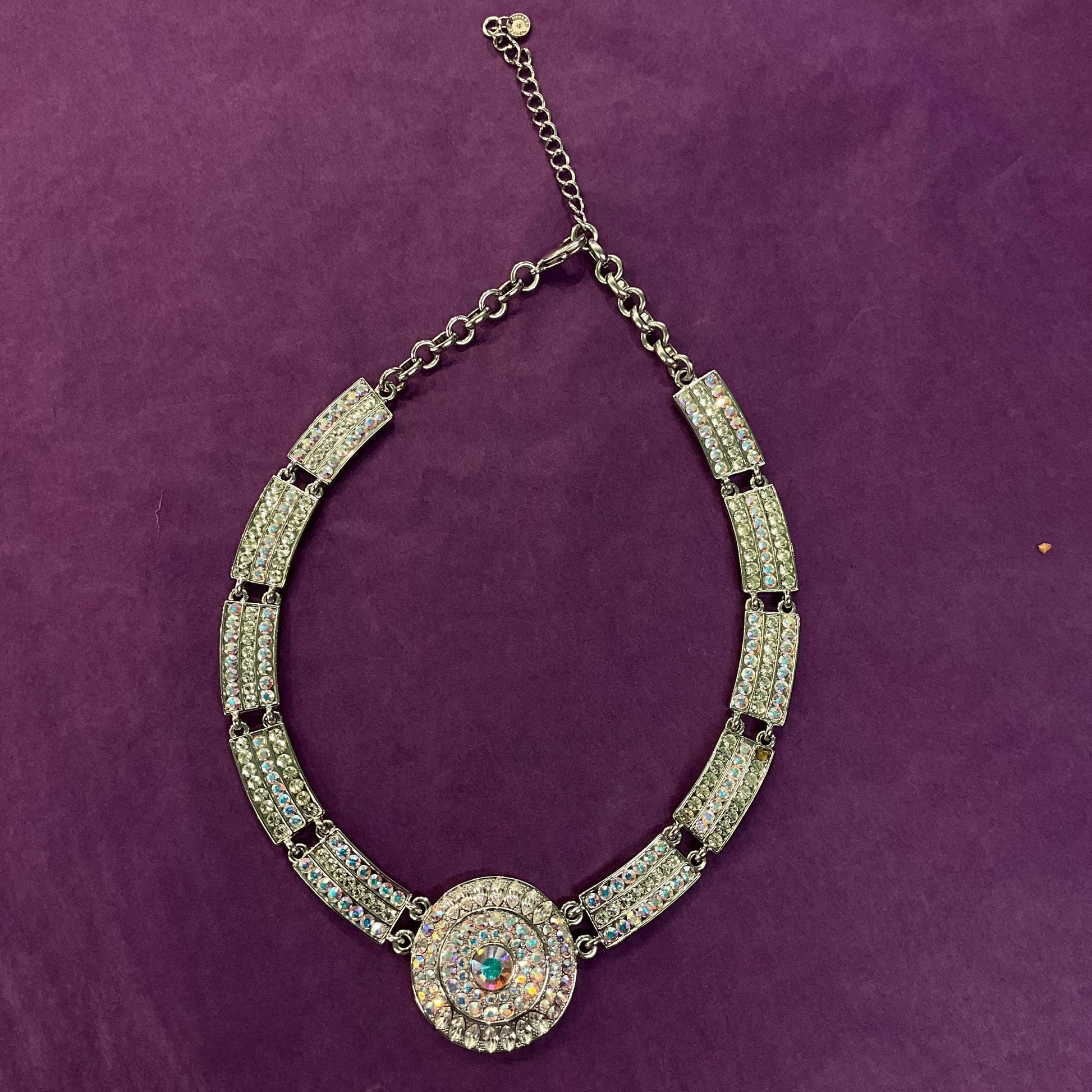 Vintage Butler and Wilson Art Deco Style Crystal Panel Necklace