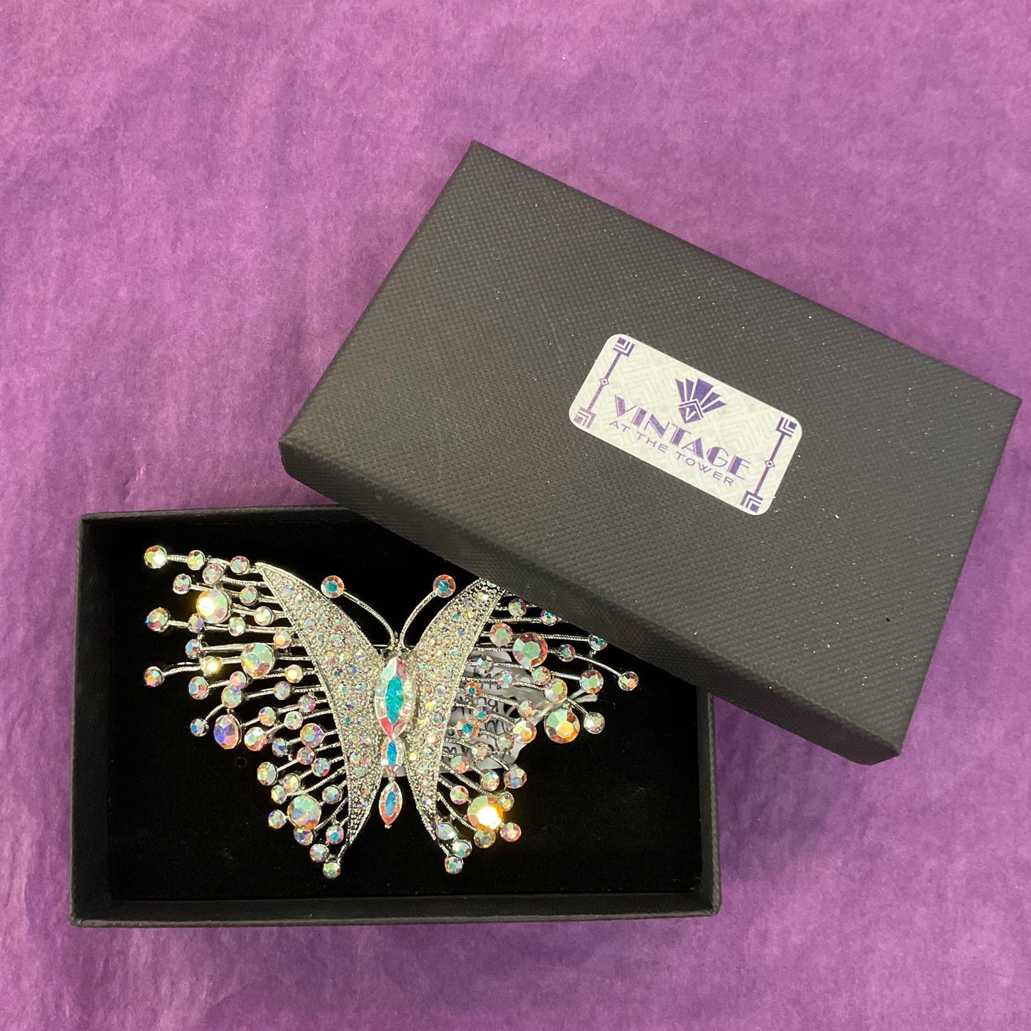 Vintage Butler and Wilson Large Crystal Butterfly Brooch