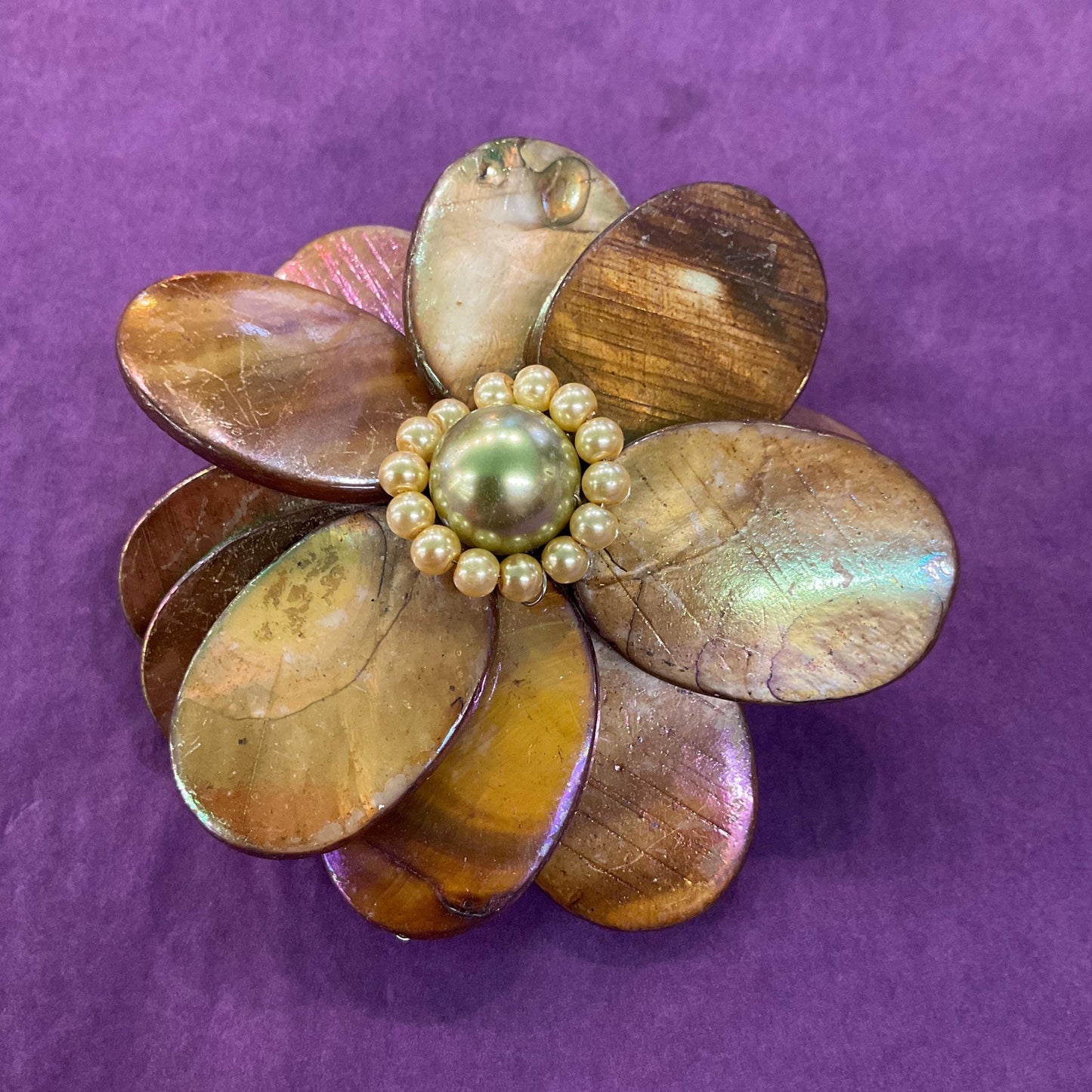 Vintage Butler and Wilson Large Iridescent Statement Flower Brooch