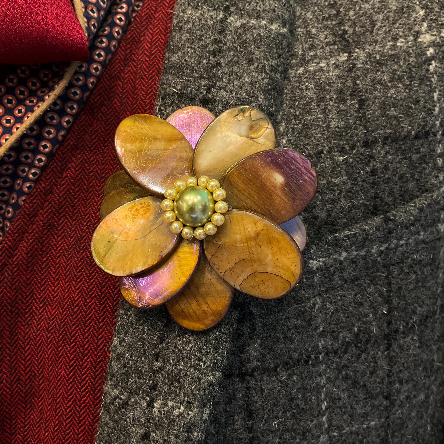 Vintage Butler and Wilson Large Iridescent Statement Flower Brooch
