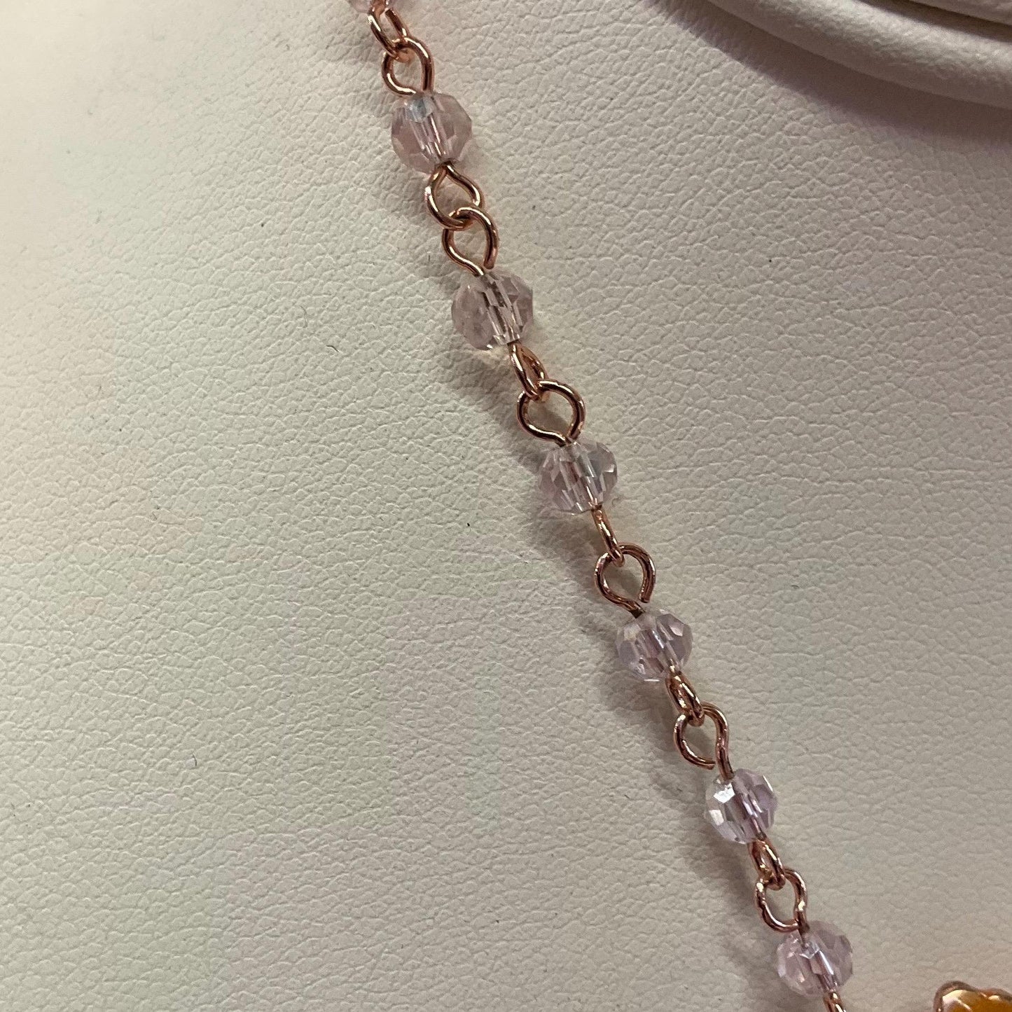 Vintage Butler and Wilson Crystal and Enamel Butterfly Beaded Necklace