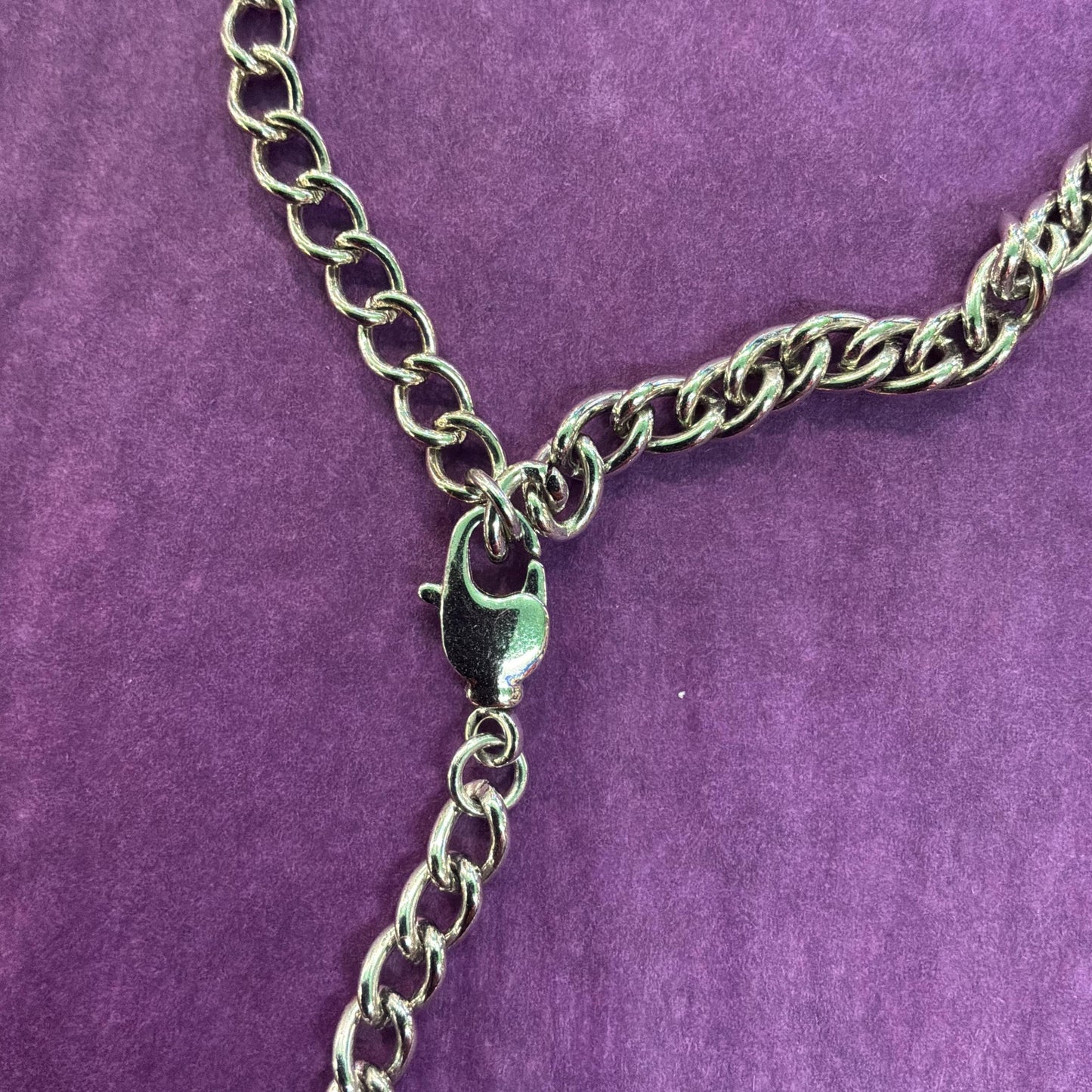 Vintage Butler and Wilson Art Deco Style Interlocking Rings Panel Necklace