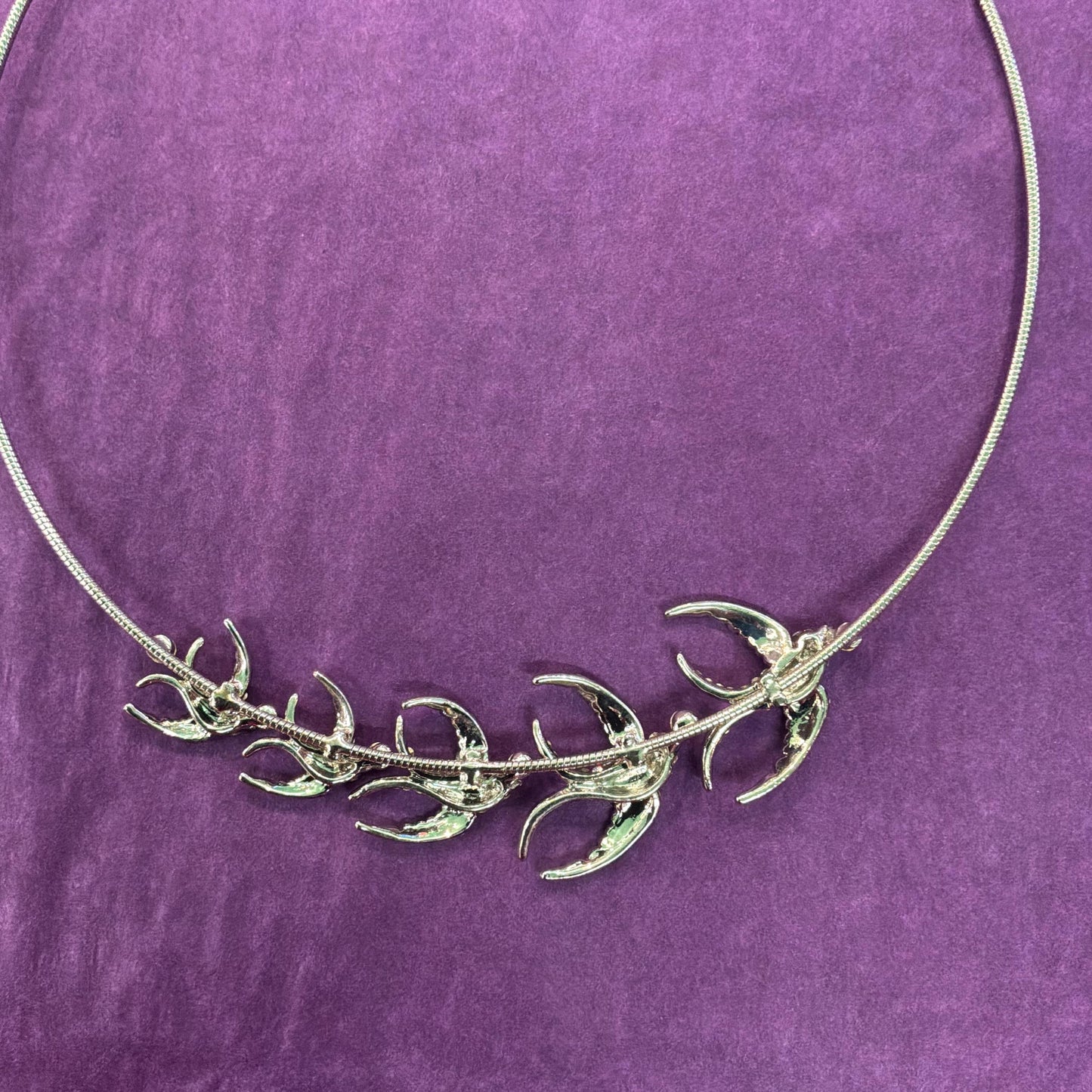 Vintage Butler and Wilson Crystal Swallow Choker Wire Necklace
