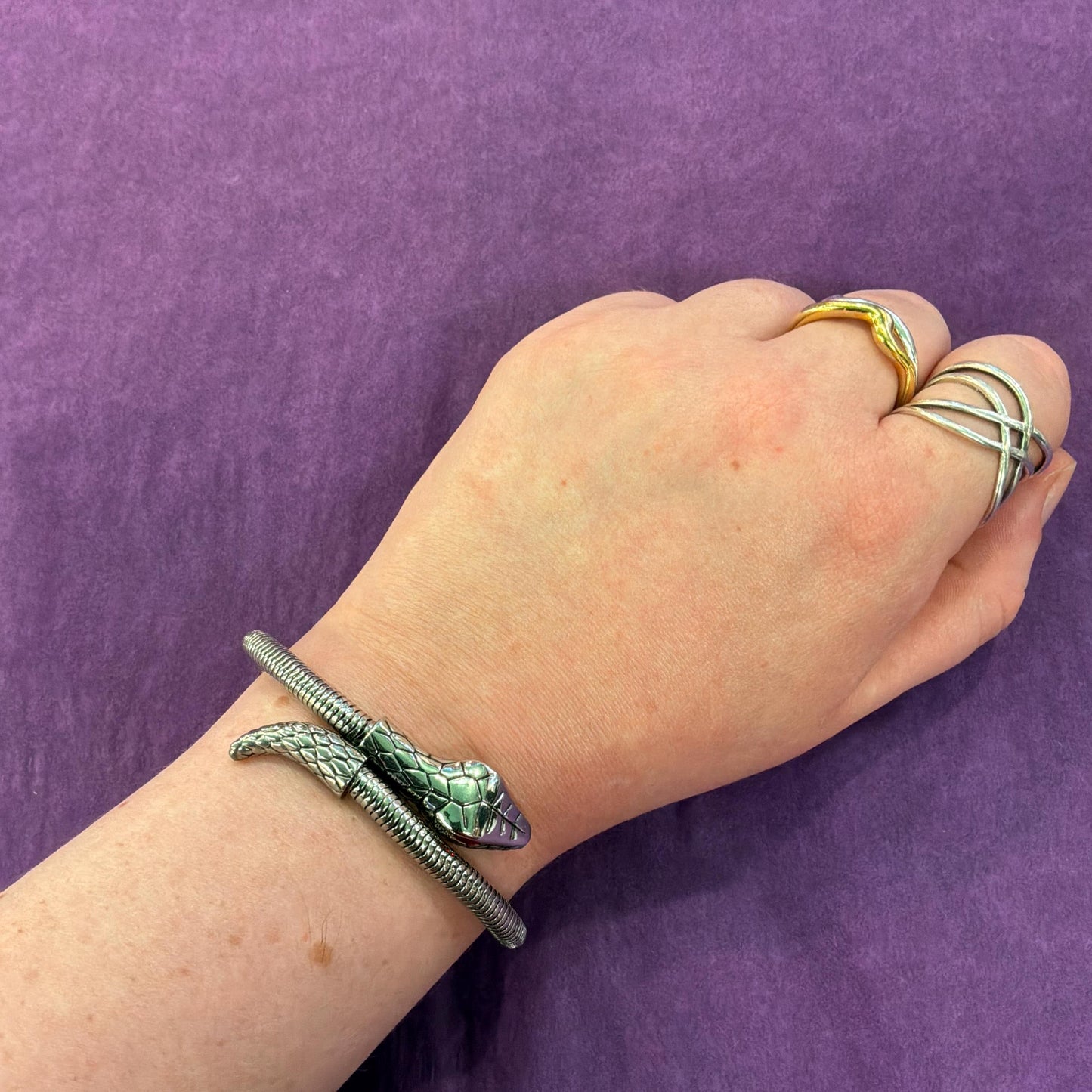 Vintage Butler and Wilson Silver Tone Snake Chain Bracelet